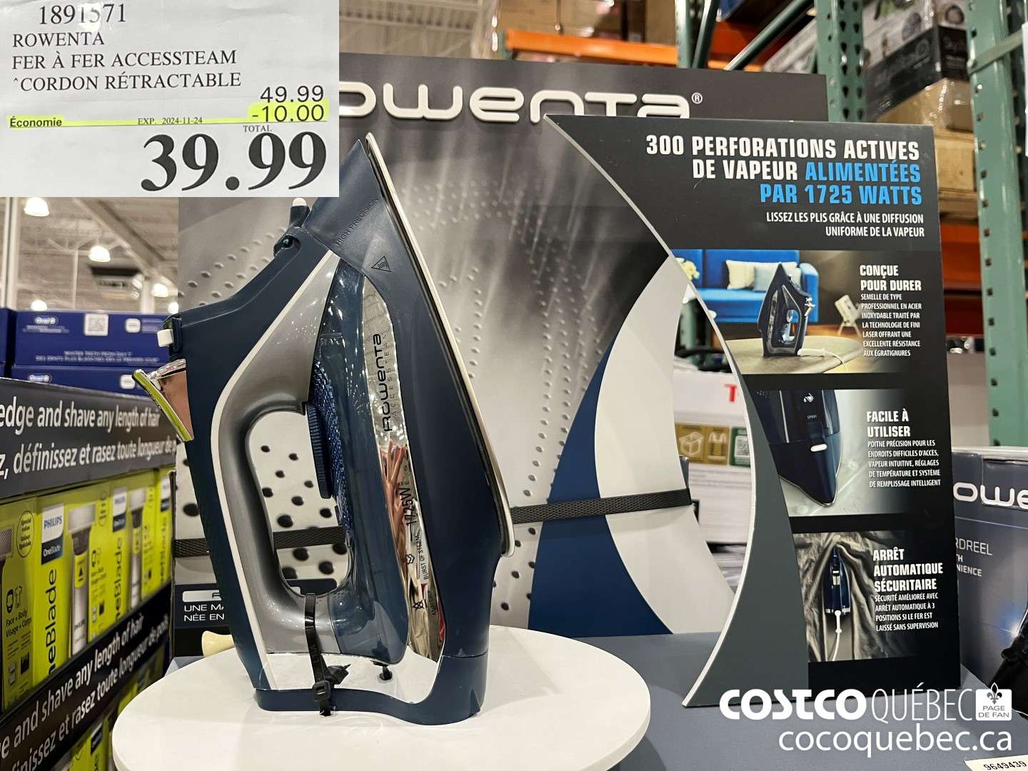 1891571 ROWENTA FER A FER ACCESSTEAM ‘CORDON RETRACTABLE  ($10.00 INSTANT SAVINGS EXPIRES ON 2024-11-24) $39.99