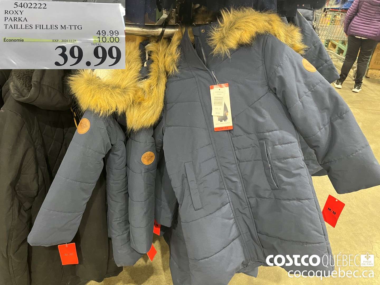 5402222 ROXY PARKA TAILLES FILLES M-TTG  ($10.00 INSTANT SAVINGS EXPIRES ON 2024-11-24) $39.99