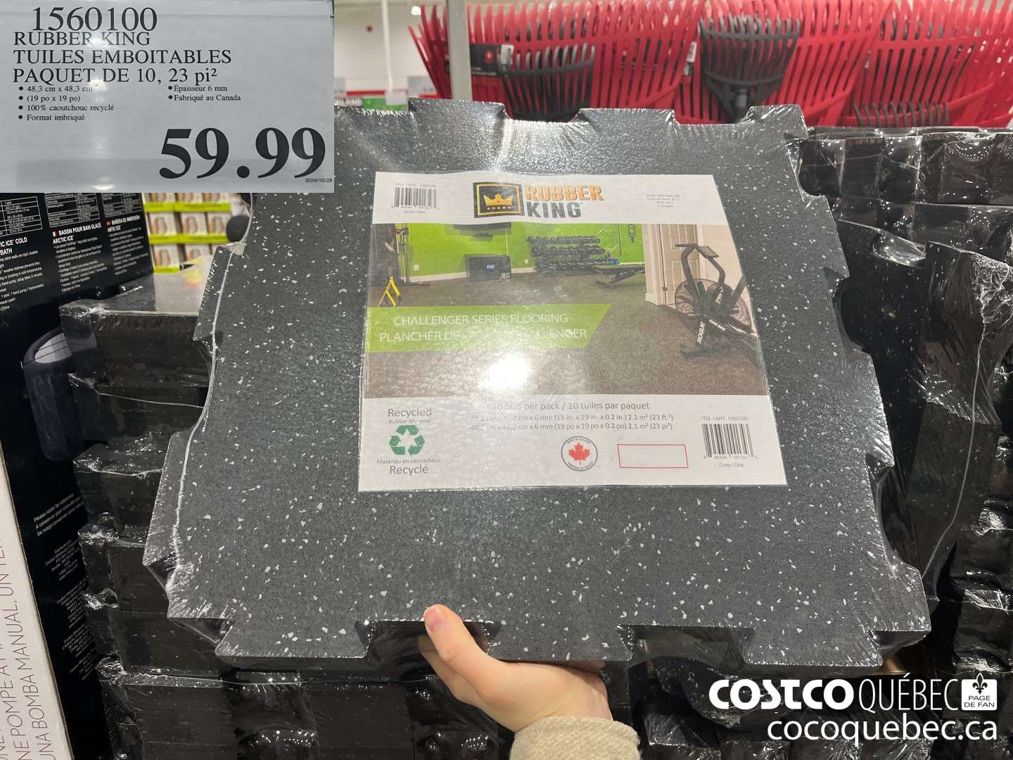 1560100 RUBBER KING -TUILES EMBOITABLES PAQUET DE 10, 23 pi $59.99