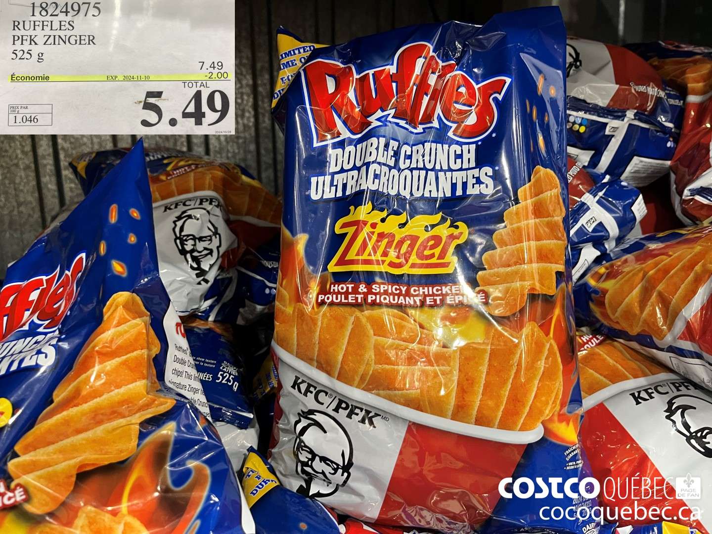 1824975 RUFFLES PFK ZINGER  ($2.00 INSTANT SAVINGS EXPIRES ON 2024-11-10) $5.49