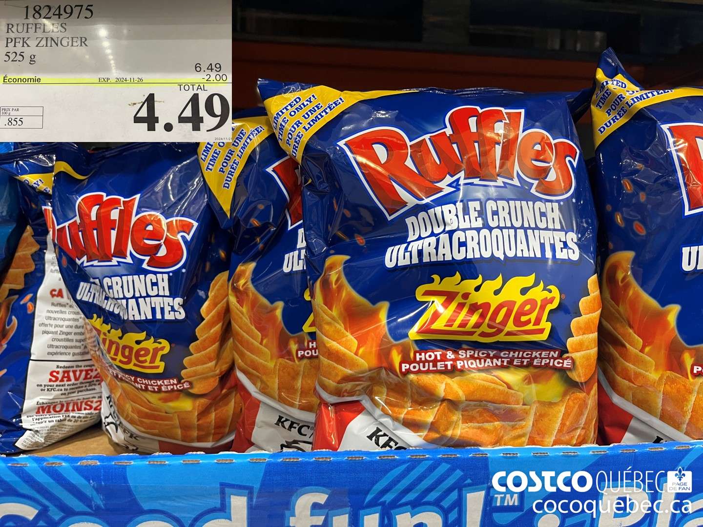 1824975 RUFFLES PFK ZINGER  ($2.00 INSTANT SAVINGS EXPIRES ON 2024-11-26) $4.49