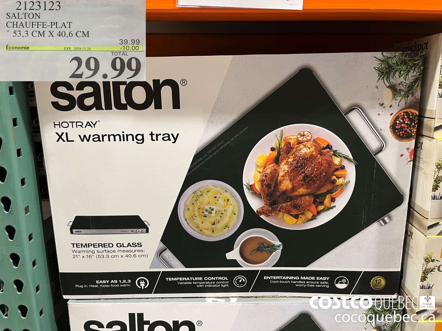 2125123 SALTON CHAUFFE-PLAT * 53,3 CM X 40,6 CM  ($10.00 INSTANT SAVINGS EXPIRES ON 2024-11-24) $29.99