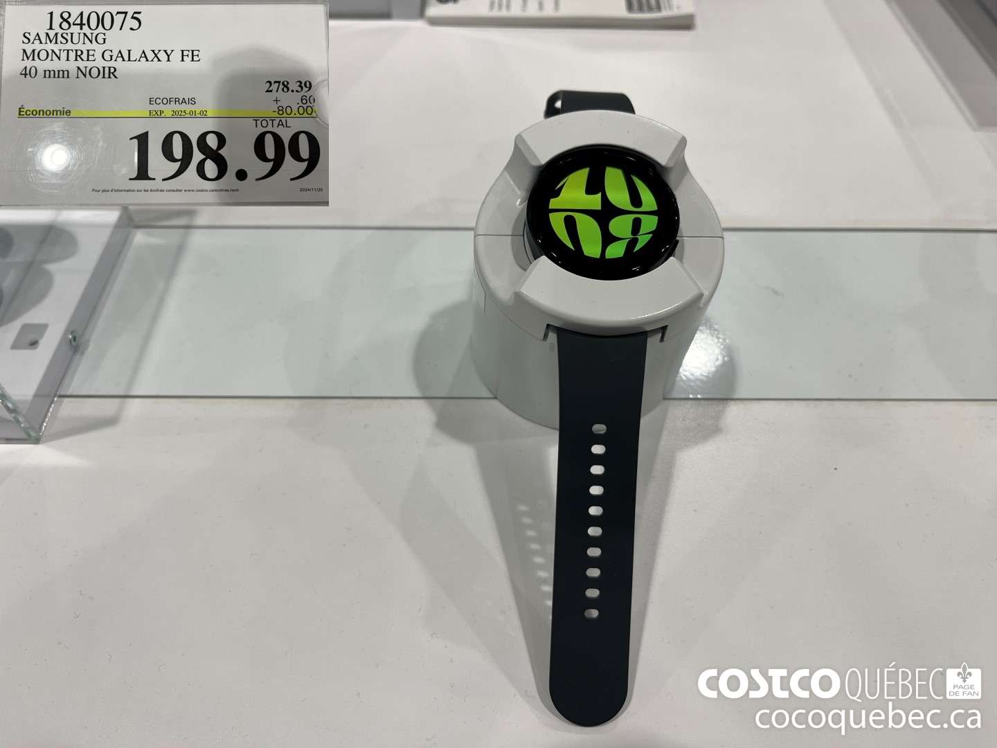 1840075 SAMSUNG MONTRE GALAXY FE 40 mm NOIR  (EXPIRES ON 2025-01-02) $198.99