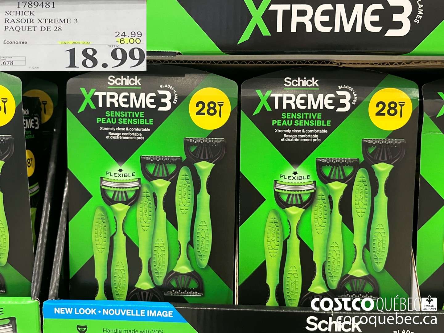 1789481 SCHICK RASOIR XTREME 3 PAQUET DE 28  ($6.00 INSTANT SAVINGS EXPIRES ON 2024-12-22) $18.99