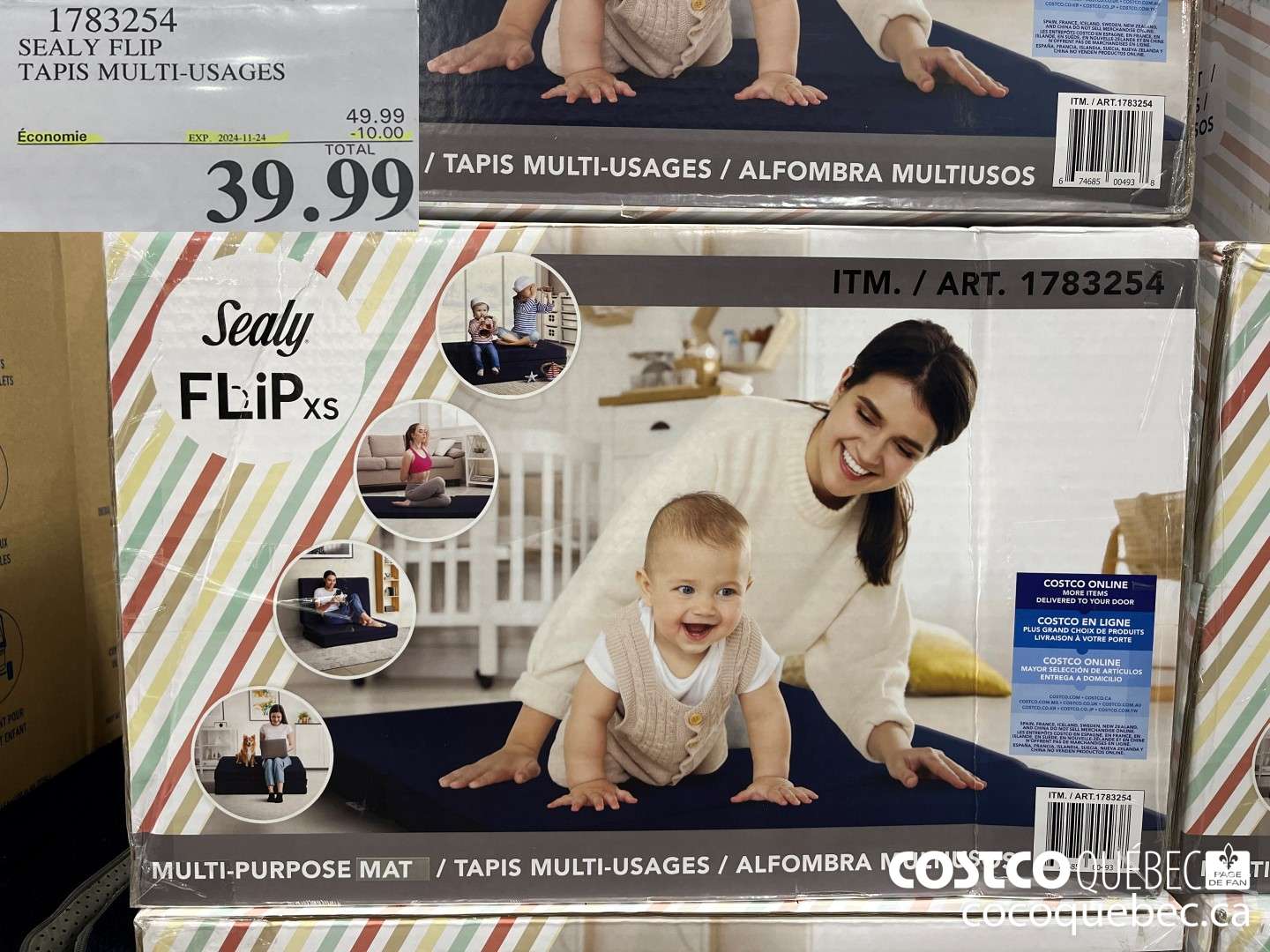 1783254 SEALY FLIP TAPIS MULTI-USAGES  ($10.00 INSTANT SAVINGS EXPIRES ON 2024-11-24) $39.99