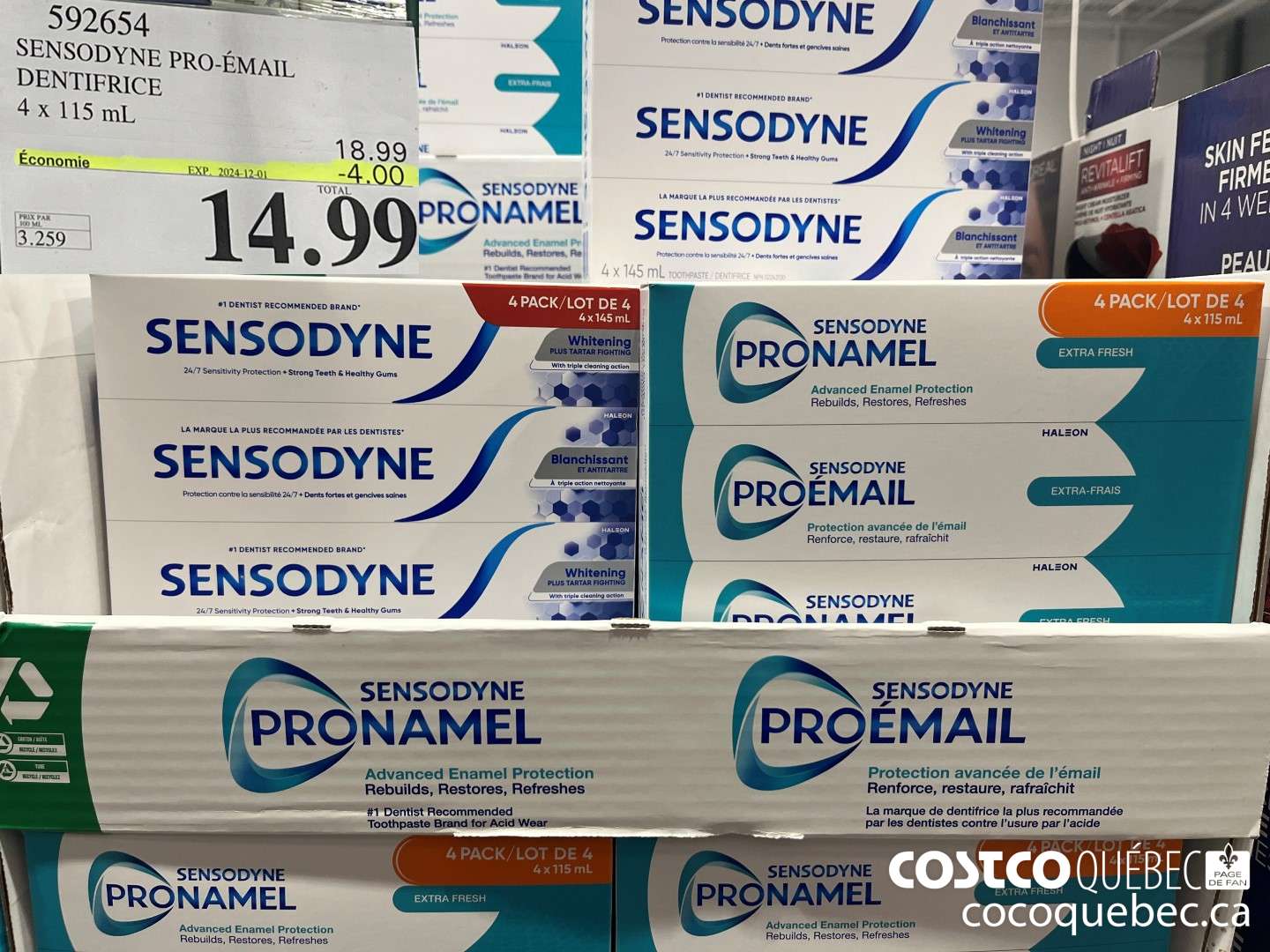 592654 SENSODYNE PRO-EMAIL DENTIERICE 4x 115 mL  ($4.00 INSTANT SAVINGS EXPIRES ON 2024-12-01) $14.99