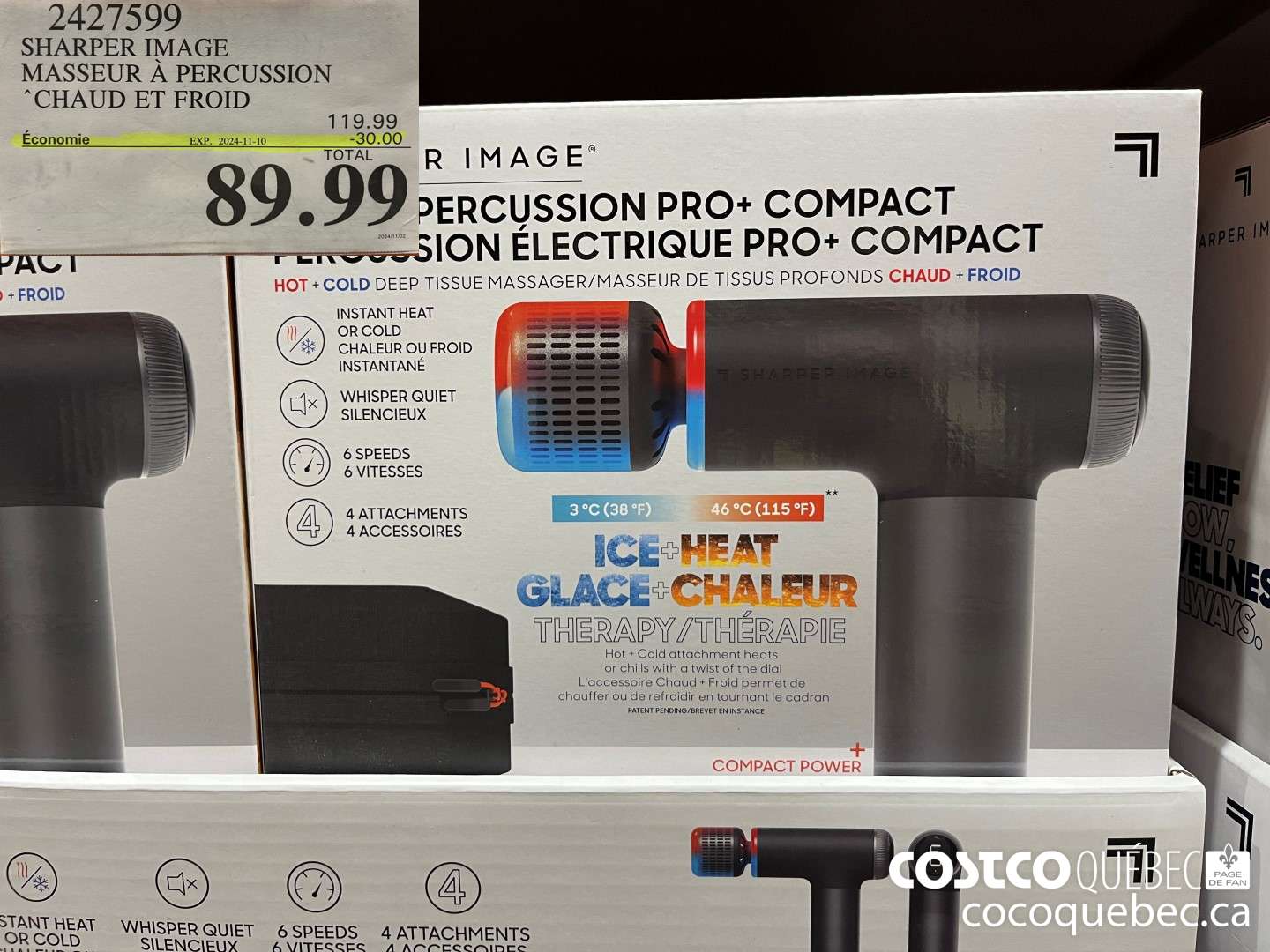 2427599 SHARPER IMAGE MASSEUR A PERCUSSION CHAUD ET FROID  ($30.00 INSTANT SAVINGS EXPIRES ON 2024-11-10) $89.99