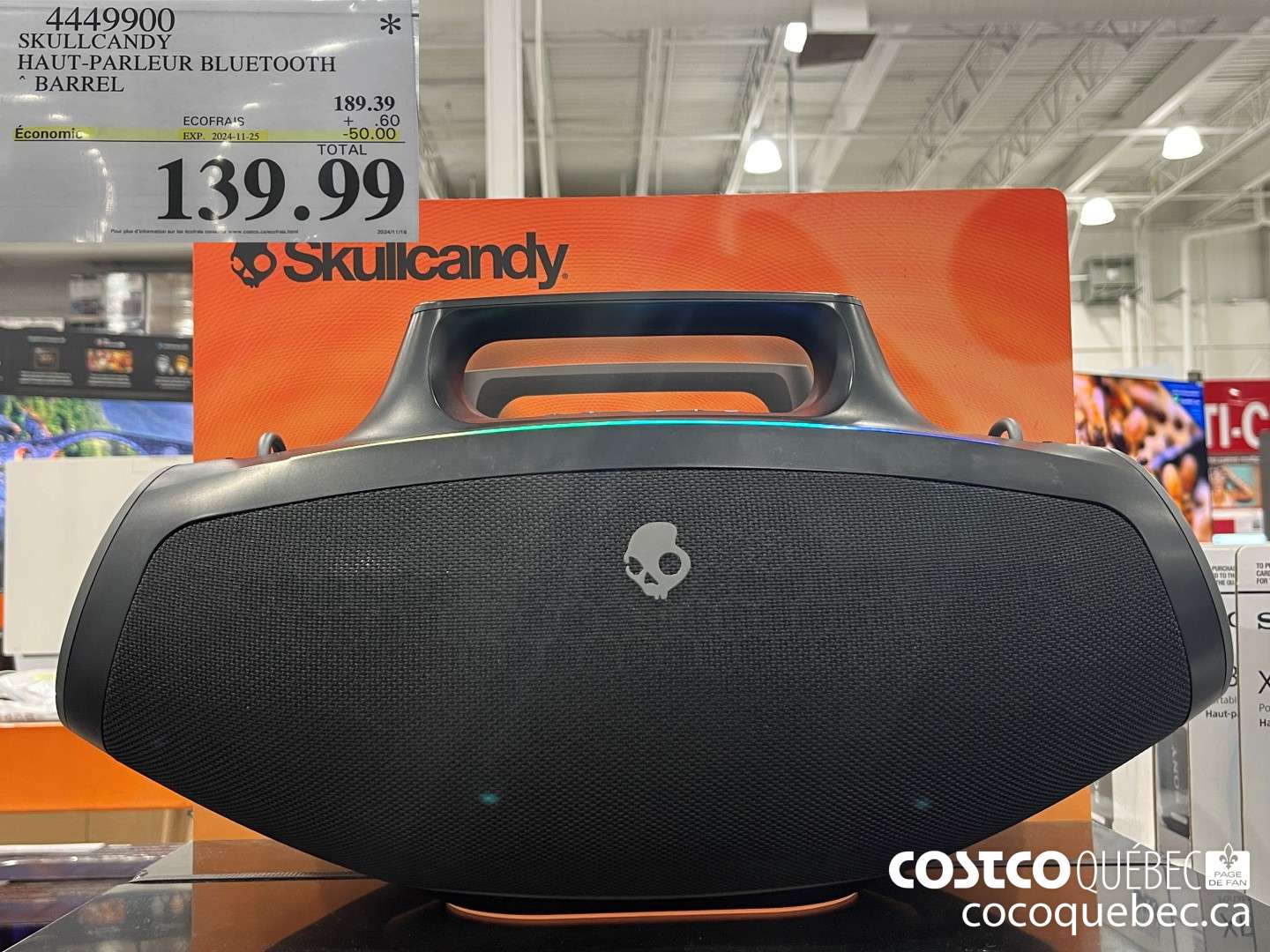 4449900 SKULLCANDY HAUT-PARLEUR BLUETOOTH ~ BARREL  ($50.00 INSTANT SAVINGS EXPIRES ON 2024-11-25) $139.99