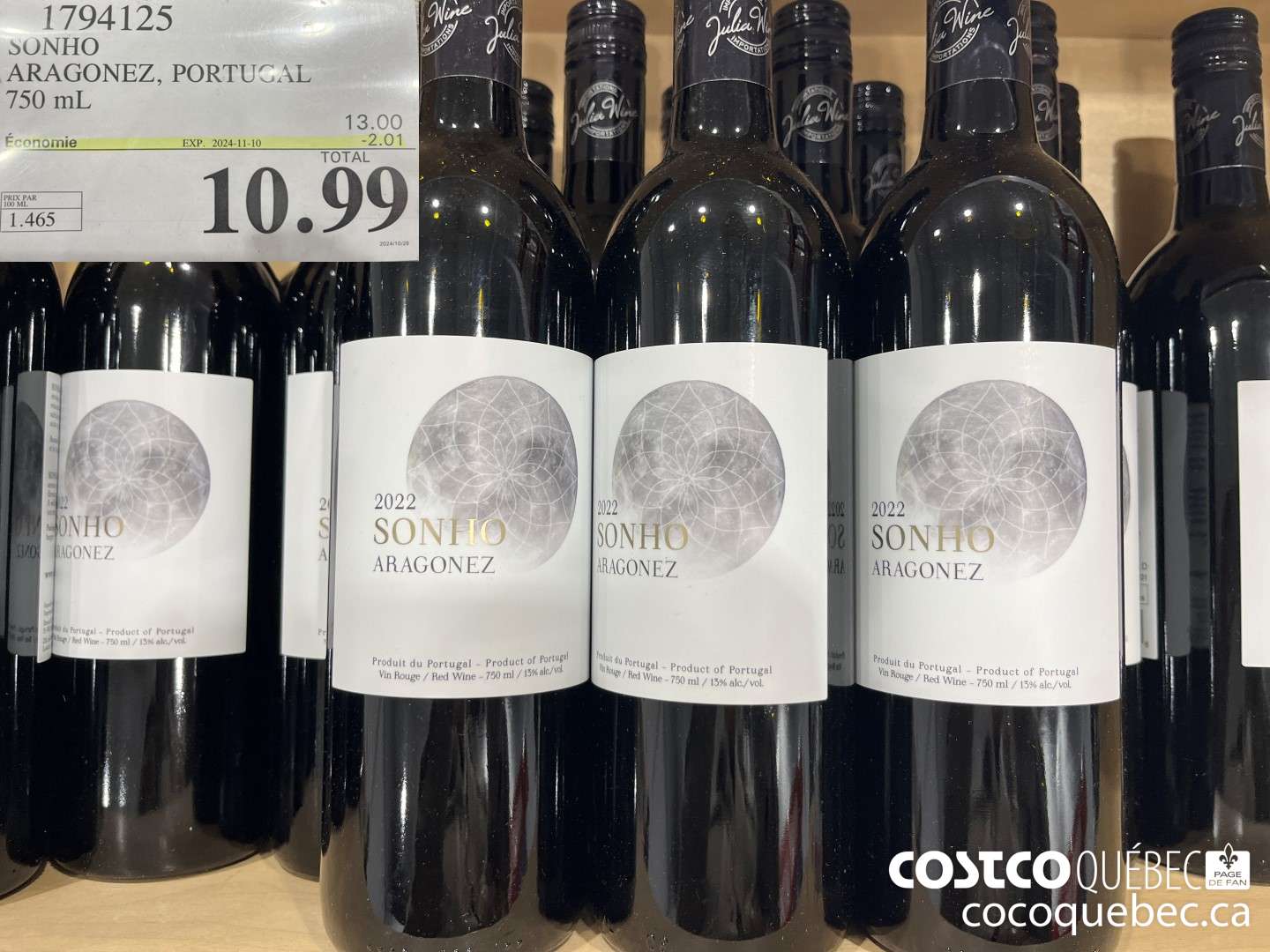 1794125 SONHO ARAGONEZ, PORTUGAL 750 mL  ($2.01 INSTANT SAVINGS EXPIRES ON 2024-11-10) $10.99