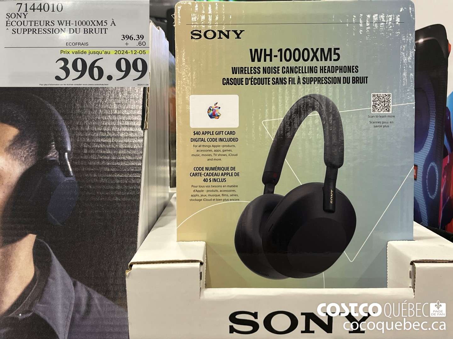 7144010 SONY ECOUTEURS WH-l1000XM5 SUPPRESSION DU BRUIT  $396.99