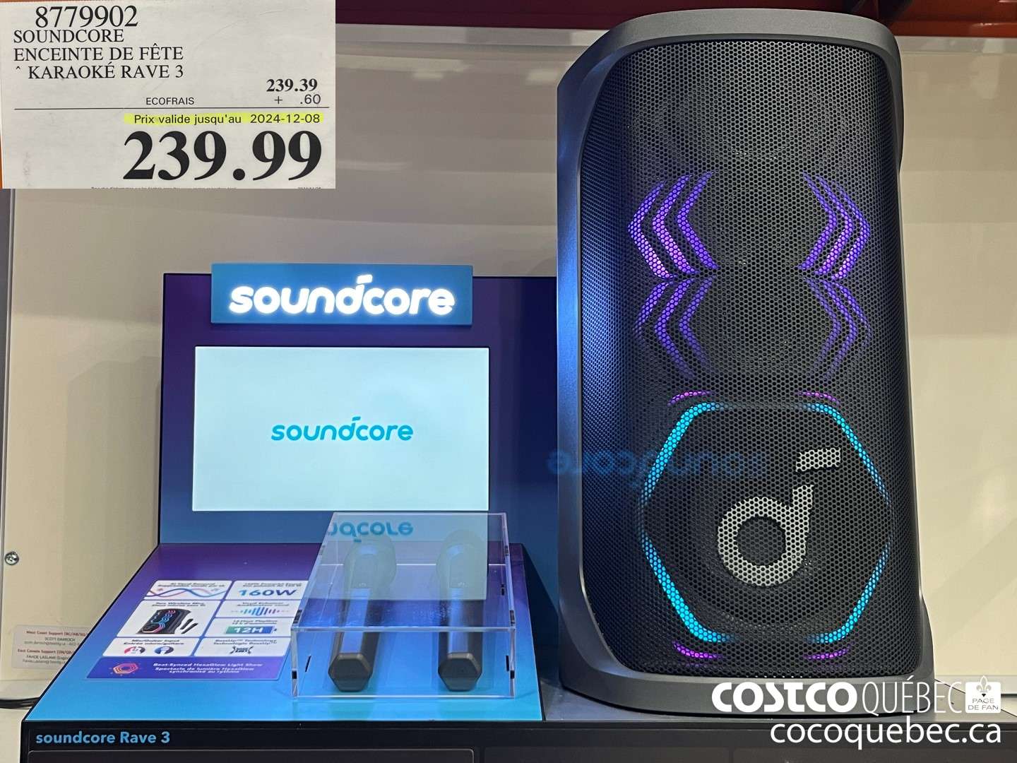 8779902 SOUNDCORE _ ENCEINTE DE FETE * KARAOKE RAVE 3  $239.99