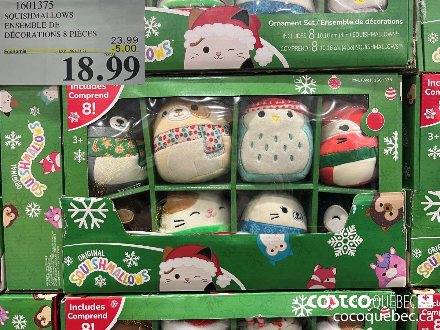 1601375 SQUISHMALLOWS ENSEMBLE DE DECORATIONS 8 PIECES ($5.00 INSTANT SAVINGS EXPIRES ON 2024-11-24) $18.99