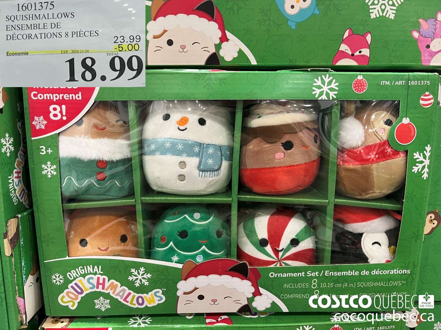 1601375 SQUISHMALLOWS ENSEMBLE DE DECORATIONS 8 PIECES ($5.00 INSTANT SAVINGS EXPIRES ON 2024-11-24) $18.99