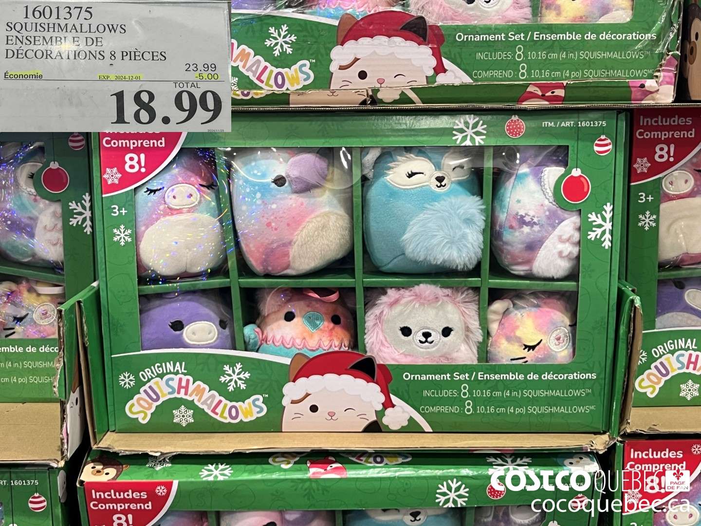 1601375 SQUISHMALLOWS ENSEMBLE DE DECORATIONS 8 PIECES ($5.00 INSTANT SAVINGS EXPIRES ON 2024-12-01) $18.99