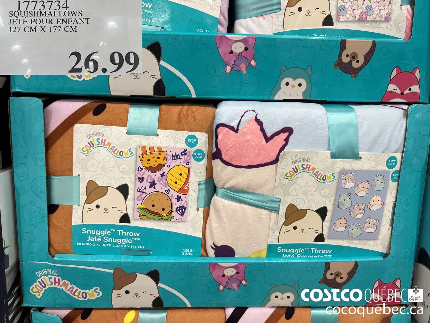 1773735 SQUISHMALLOWS JETE POUR ENFANT 127 CM X 177 CM  $26.99