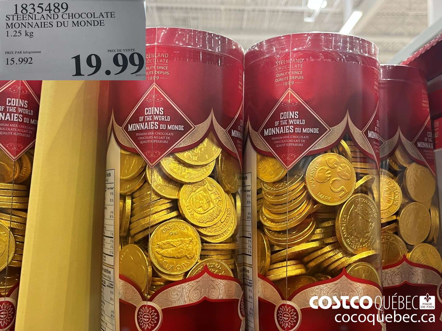 1835489 STEENLAND CHOCOLATE MONNAIES DU MONDE  $19.99