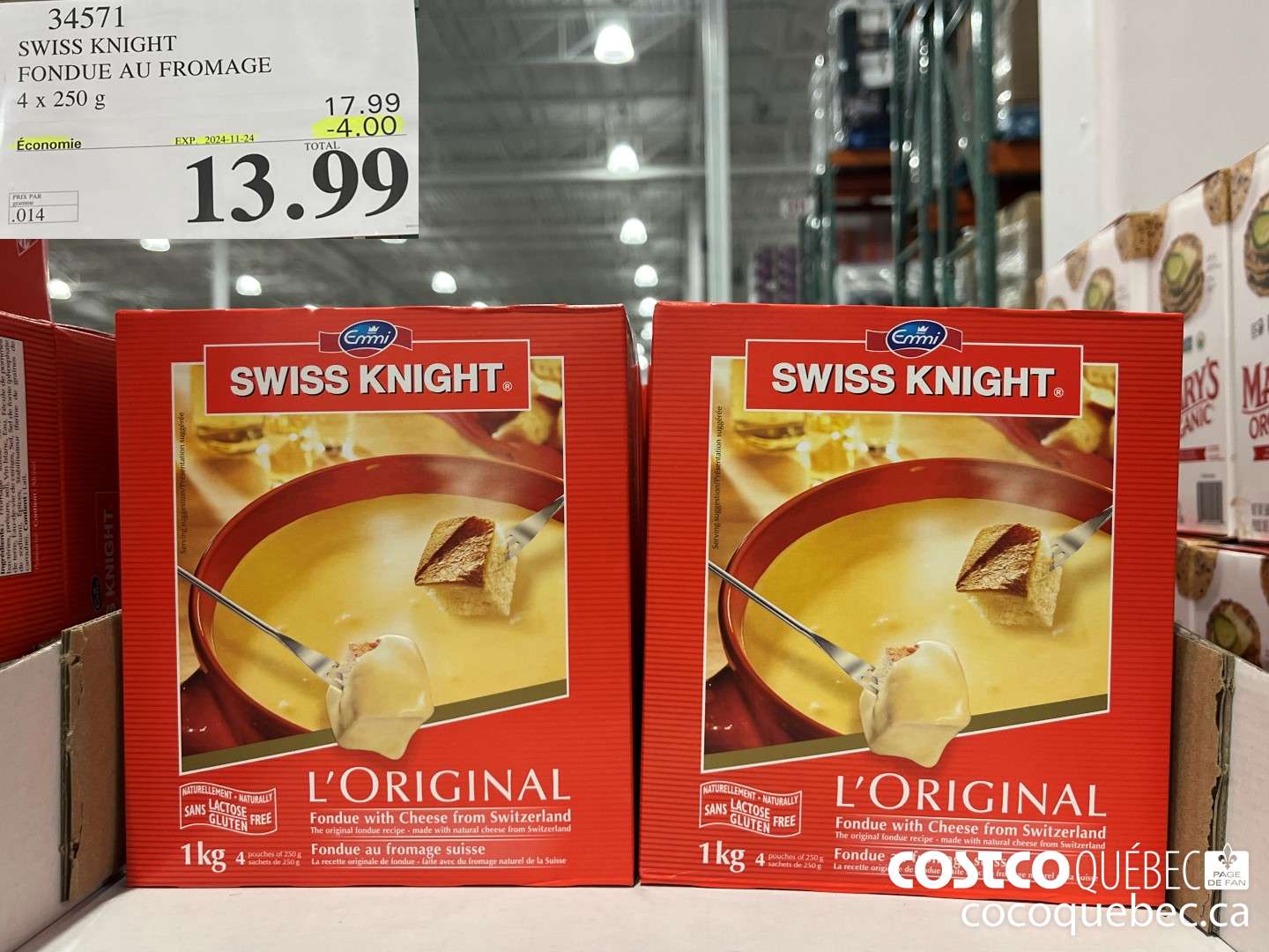 34571 SWISS KNIGHT FONDUE AU FROMAGE 4 x 250 ($4.00 INSTANT SAVINGS EXPIRES ON 2024-11-24) $13.99