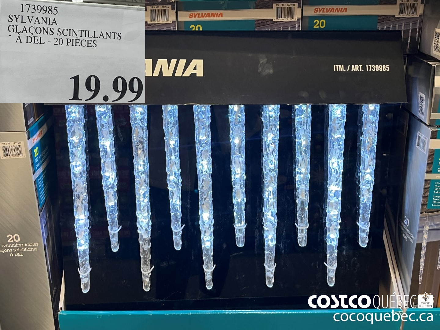 1739985 SYLVANIA GLACONS SCINTILLANTS A DEL - 20 PIECES  $19.99