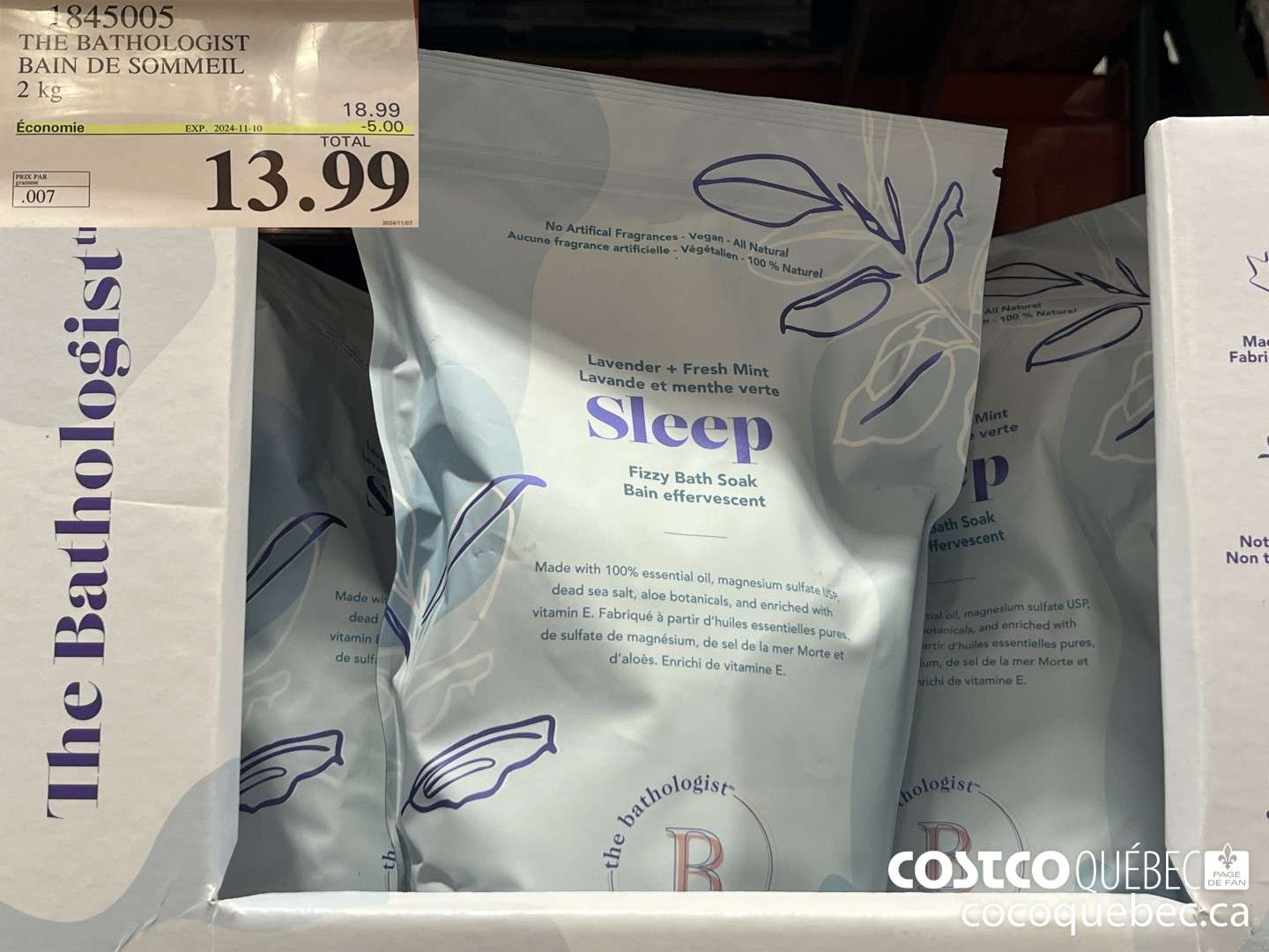 1845005 THE BATHOLOGIST BAIN DE SOMMEIL 2 KG  ($5.00 INSTANT SAVINGS EXPIRES ON 2024-11-10) $13.99