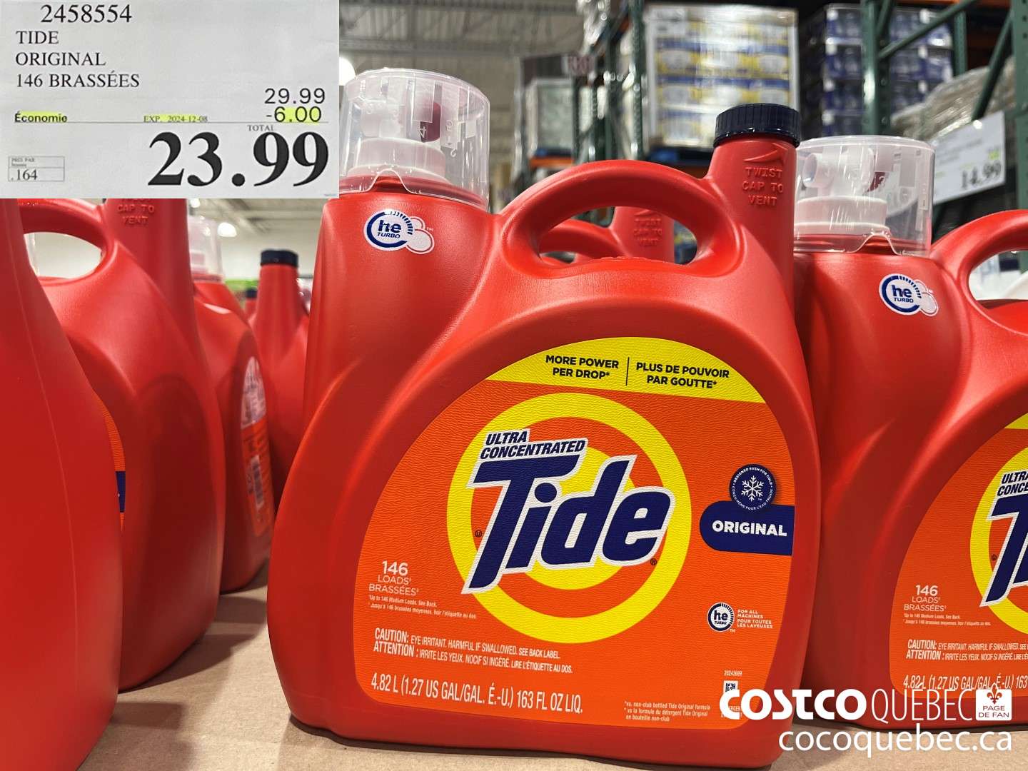 2458554 TIDE ORIGINAL 146 BRASSEES  ($6.00 INSTANT SAVINGS EXPIRES ON 2024-12-08) $23.99