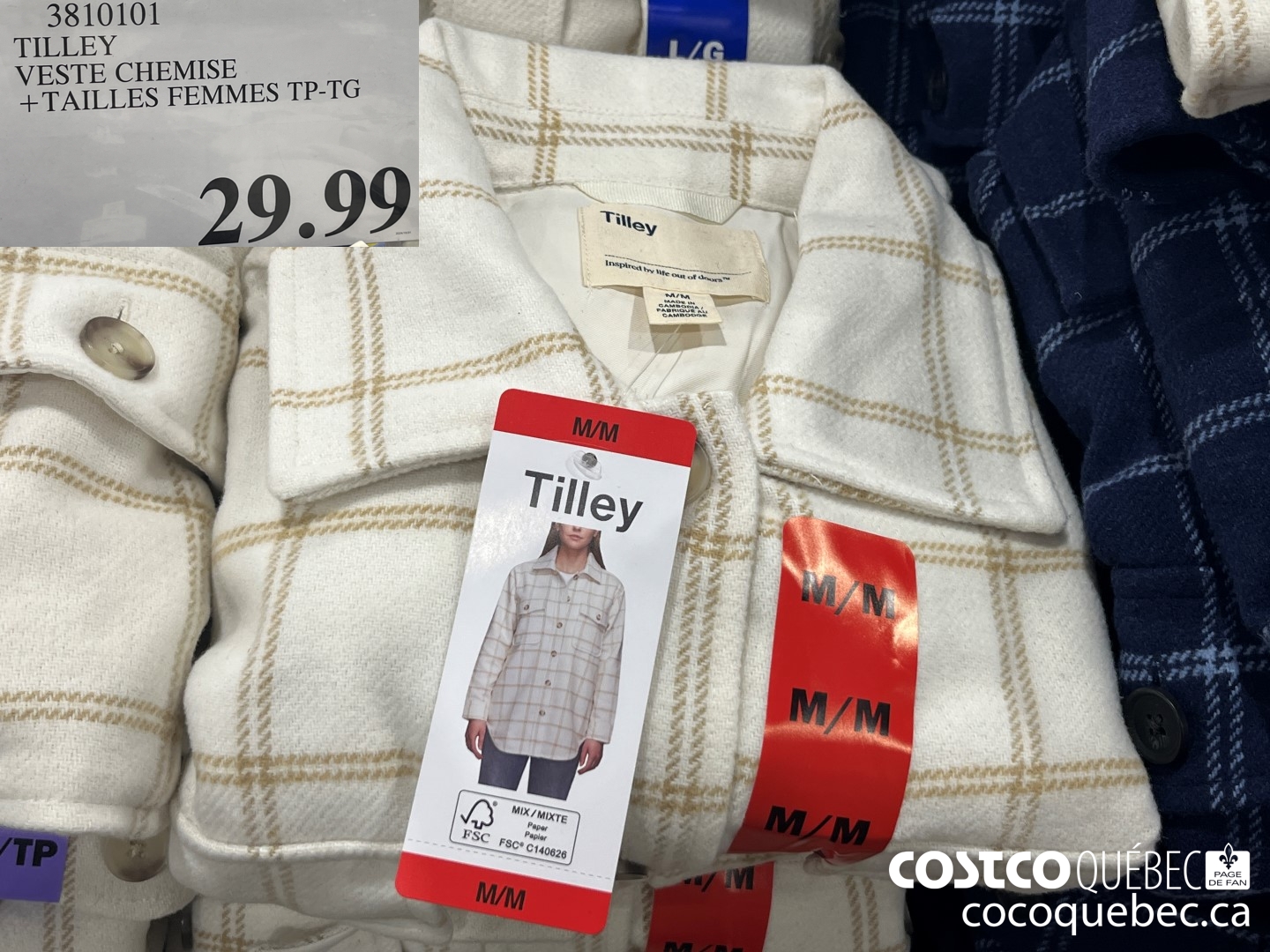 3810101 TILLEY VESTE CHEMISE +TAILLES FEMMES TP-TG  $29.99