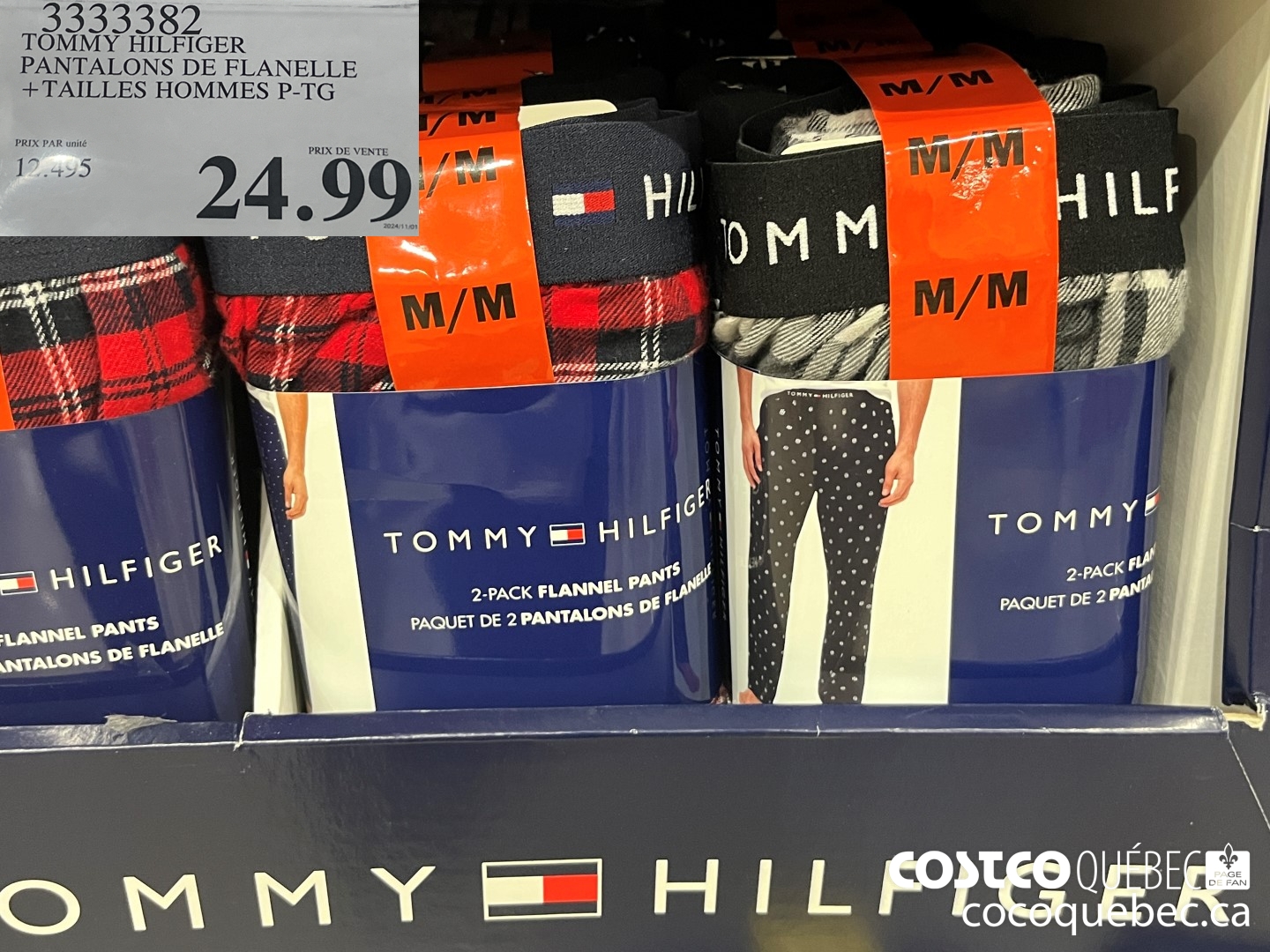 3333382 TOMMY HILFIGER PANTALONS DE FLANELLE TAILLES HOMMES P-TG  $24.99