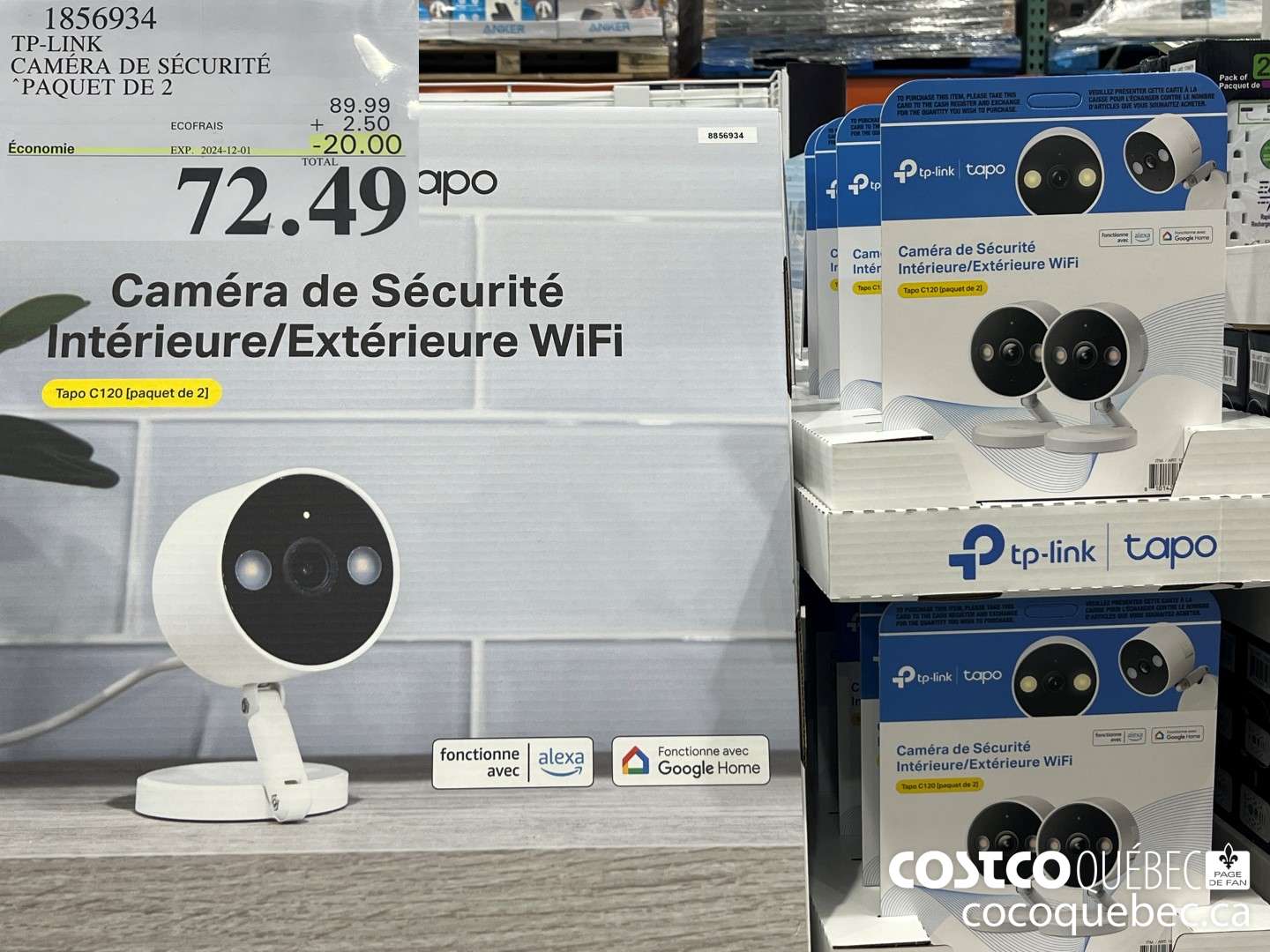 1856934 TP-LINK CAMERA DE SECURITE “PAQUET DE 2  ($20.00 INSTANT SAVINGS EXPIRES ON 2024-12-01) $72.49