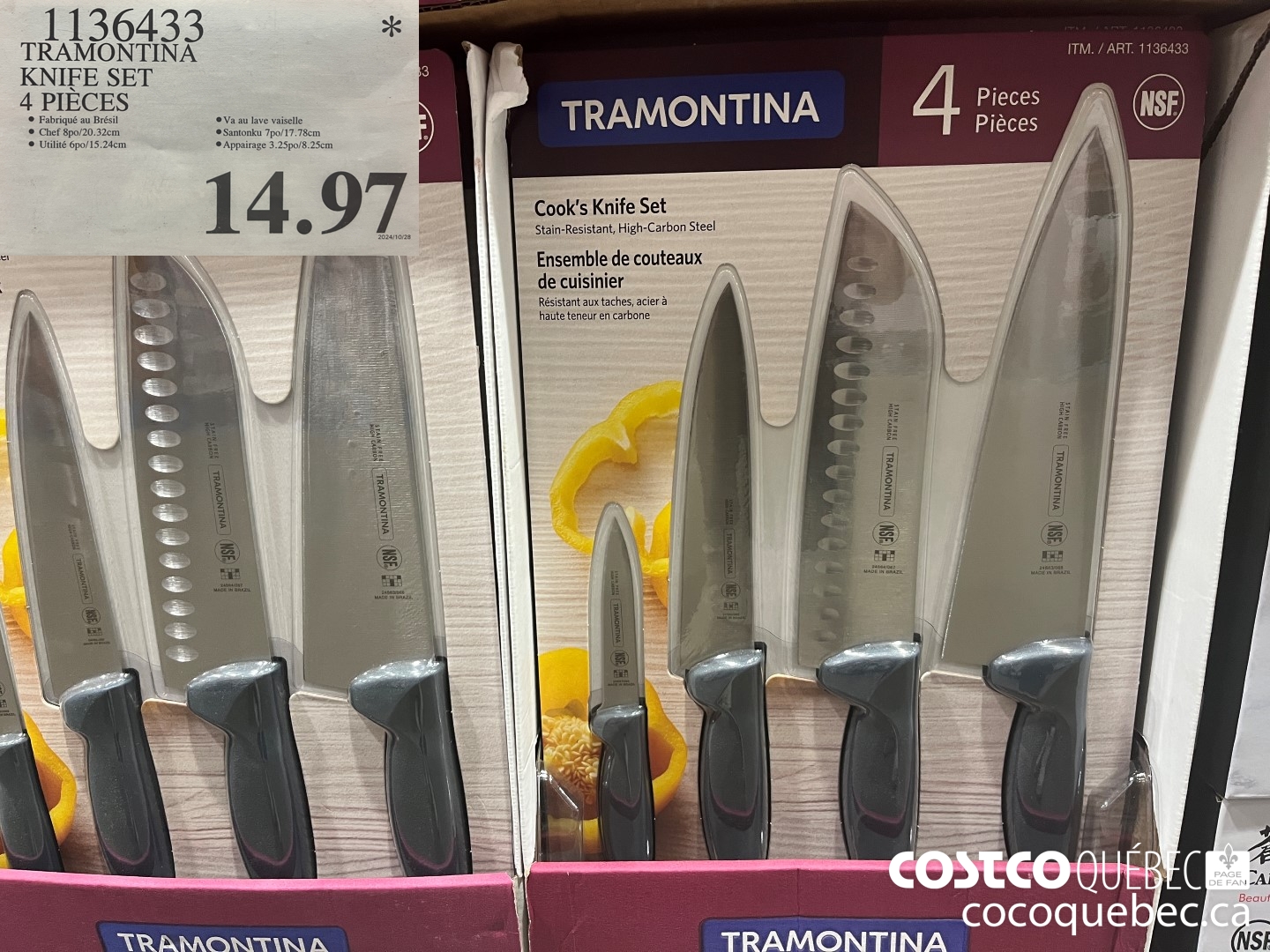 1136433 TRAMONTINA KNIFE SET 4 PIECES  $14.97