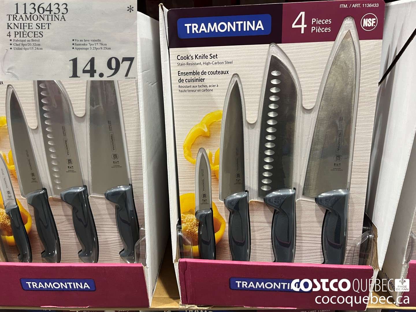 1130433 TRAMONTINA KNIFE SET 4 PIECES  $14.97