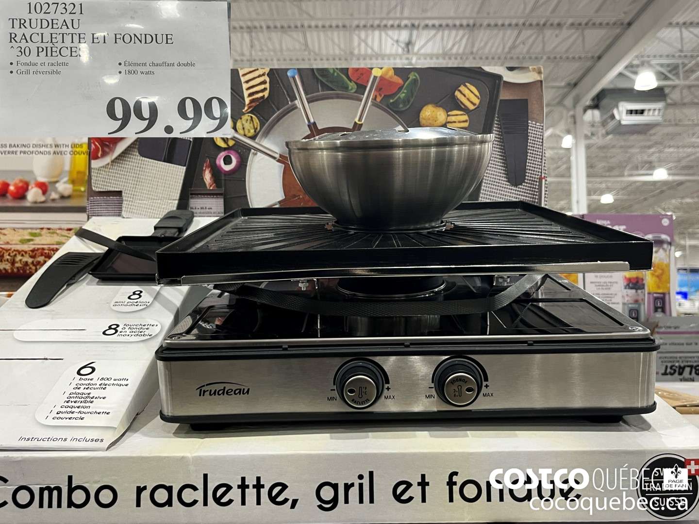 1027321 TRUDEAU ENSEMBLE 30 PIECES RACLETTE ET FONDUE ($20.00 INSTANT SAVINGS)