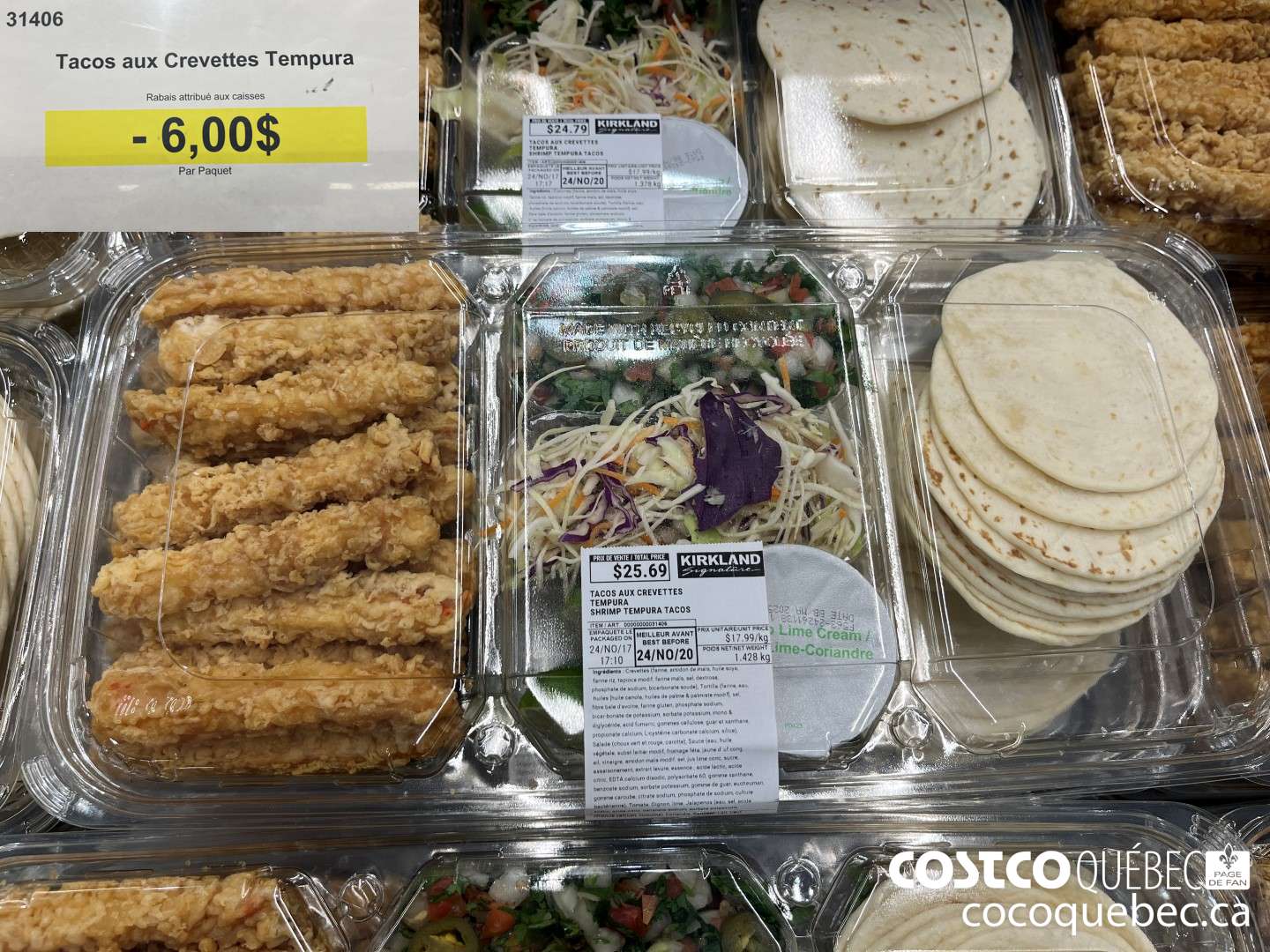 31406 Tacos aux Crevettes Tempura Rabais attribué aux caisses  ($6.00 INSTANT SAVINGS)