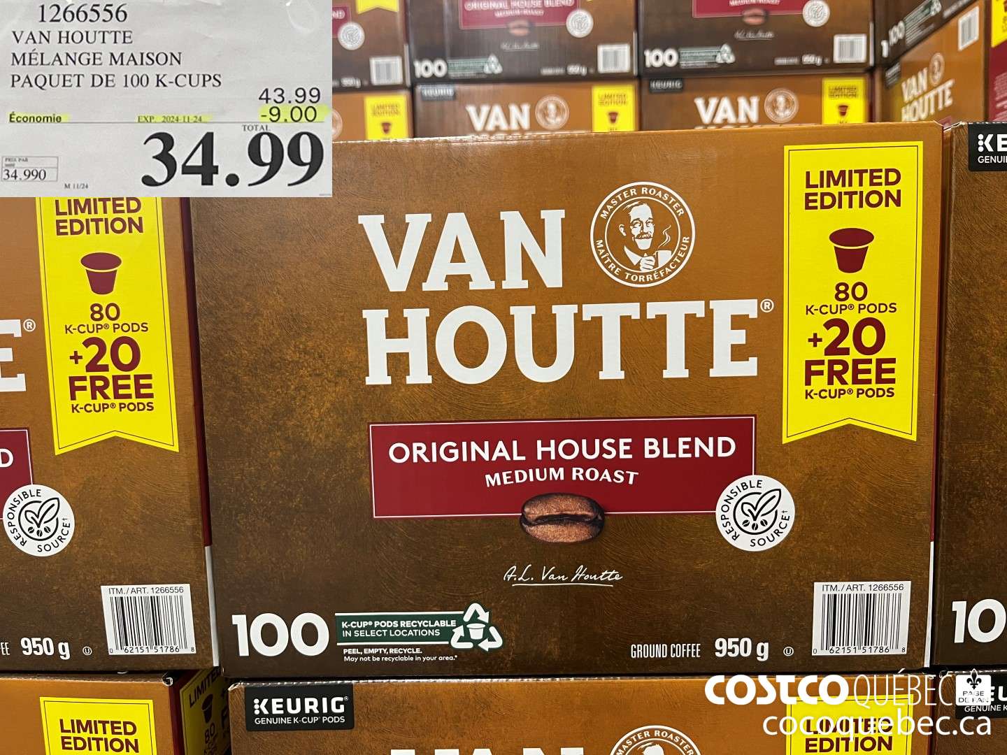 1266556 VAN HOUTTE MELANGE MAISON PAQUET DE 100 K-CUPS  ($9.00 INSTANT SAVINGS EXPIRES ON 2024-11-24) $34.99
