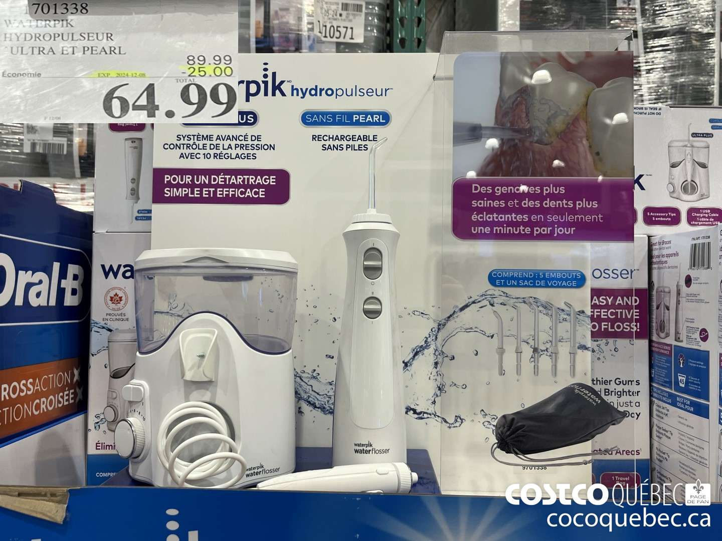 1701338 WATERPIK HYDROPULSEUR ULTRA BT PEART  ($25.00 INSTANT SAVINGS EXPIRES ON 2024-12-08) $64.99