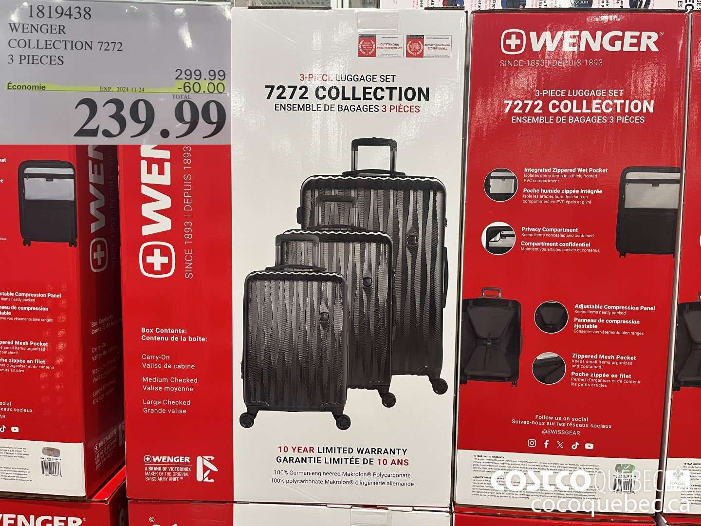 1819438 WENGER COLLECTION 7272 3 PIECES 2024-11-24  ($60.00 INSTANT SAVINGS EXPIRES ON 2024-11-24) $239.99