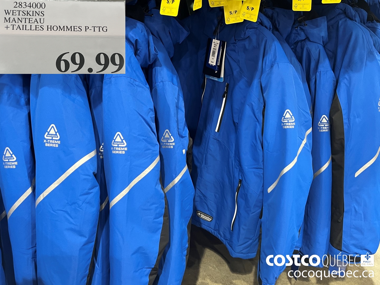 2834000 WETSKINS MANTEAU + TAILLES HOMMES P-TTG  $69.99