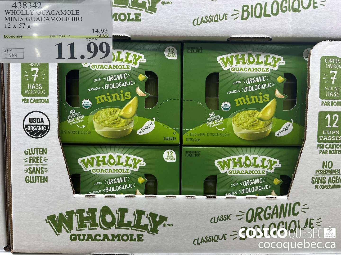 438342 WHOLLY GUACAMOLE MINIS GUACAMOLE BIO ($3.00 INSTANT SAVINGS EXPIRES ON 2024-11-10) $11.99