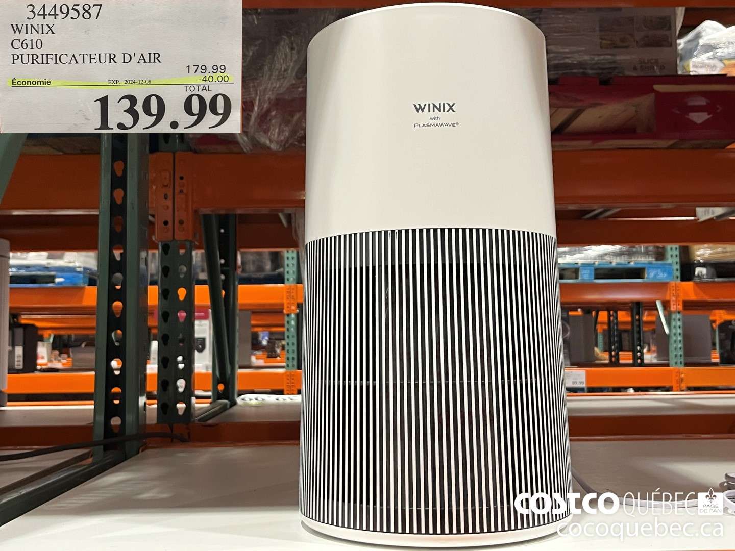 34495387 WINIX C610 PURIFICATEUR D'AIR TOTAL: 139.99  ($40.00 INSTANT SAVINGS EXPIRES ON 2024-12-08) $139.99