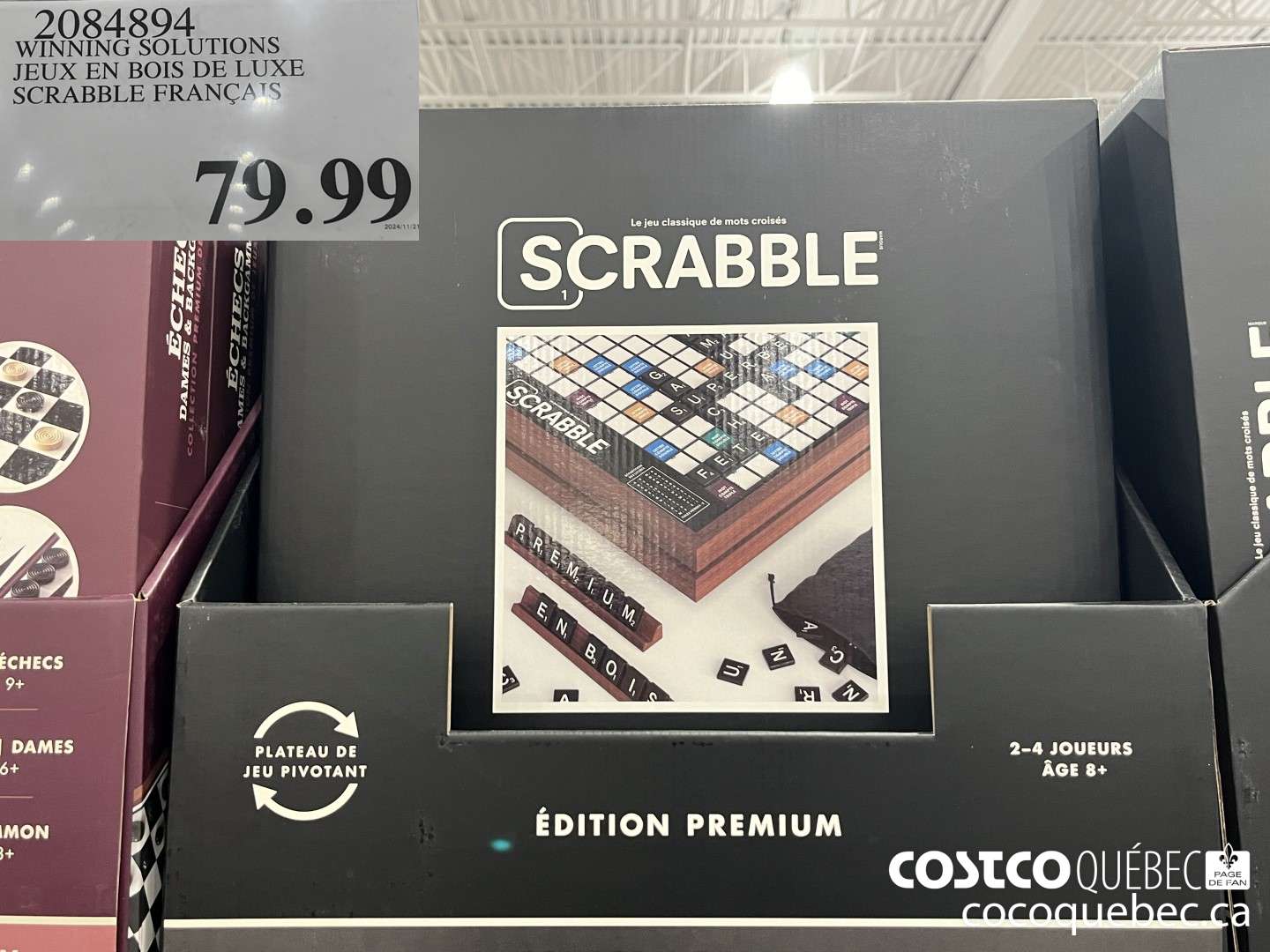 2084894 WINNING SOLUTIONS JEUX EN BOIS DE LUXE SCRABBLE FRANCA'S  $79.99