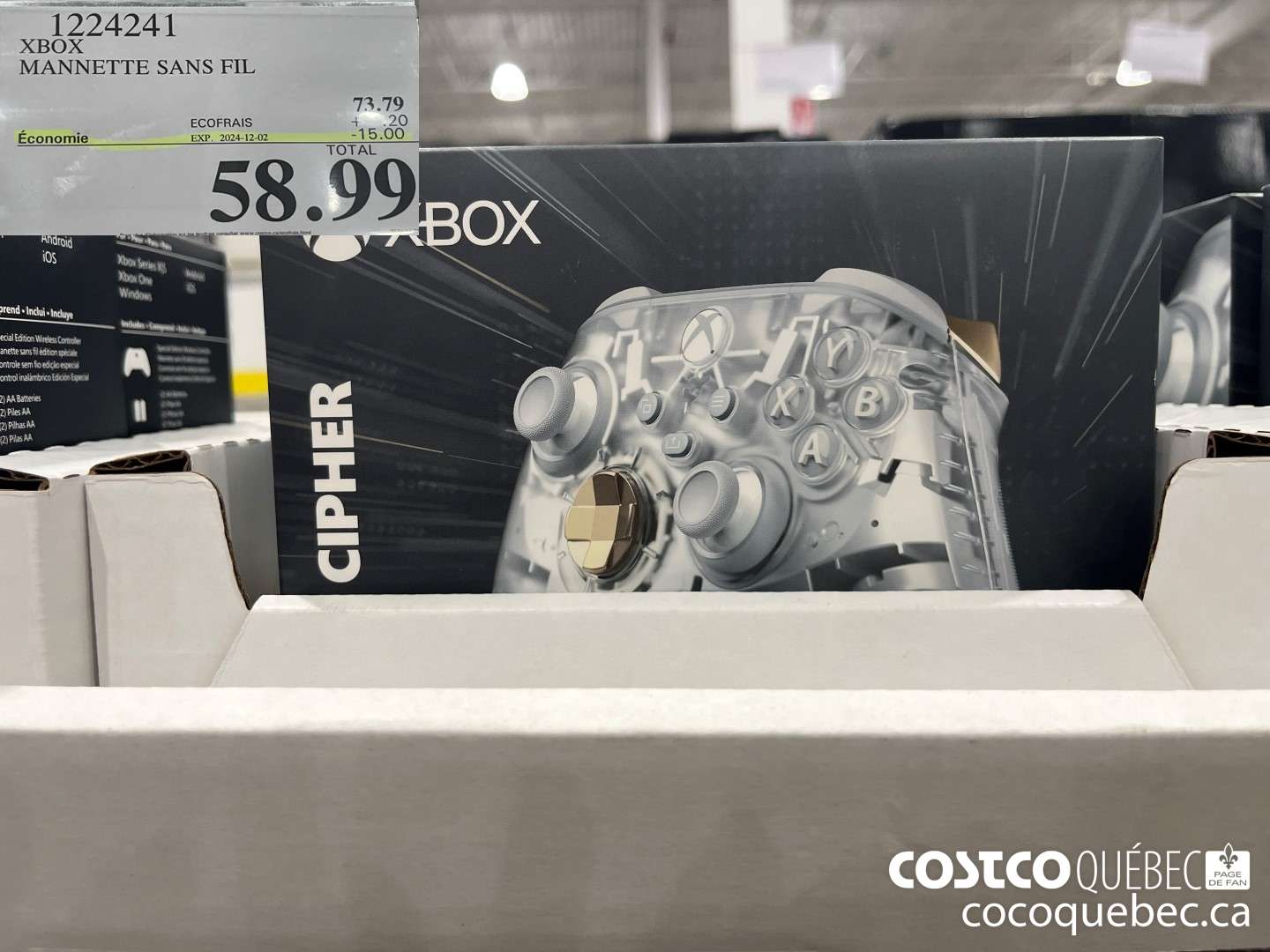 1224241 XBOX MANNETTE SANS FIL ($15.00 INSTANT SAVINGS EXPIRES ON 2024-12-02) $58.99