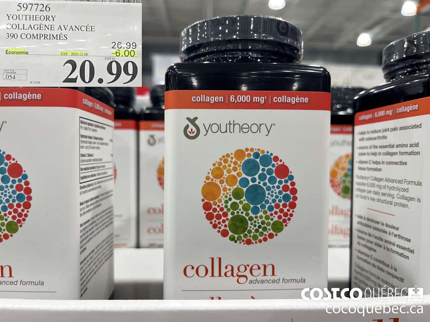 597726 YOUTHEORY COLLAGENE 390 COMPRIMES ($6.00 INSTANT SAVINGS EXPIRES ON 2024-12-08) $20.99