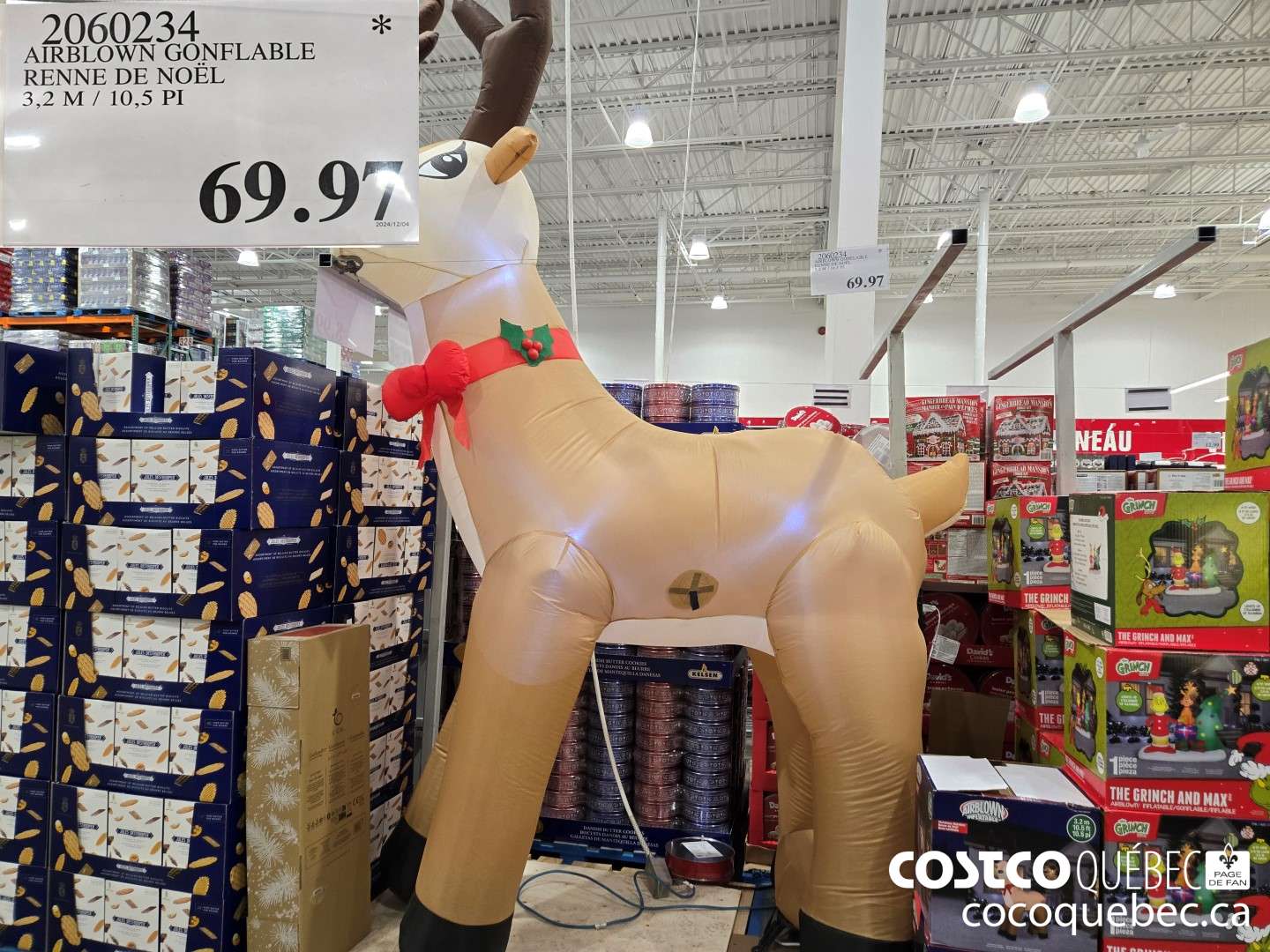 2060234 AIRBLOWN GONFLABLE RENNE DE NOEL 3,2 M / 10,5 PI  $69.97