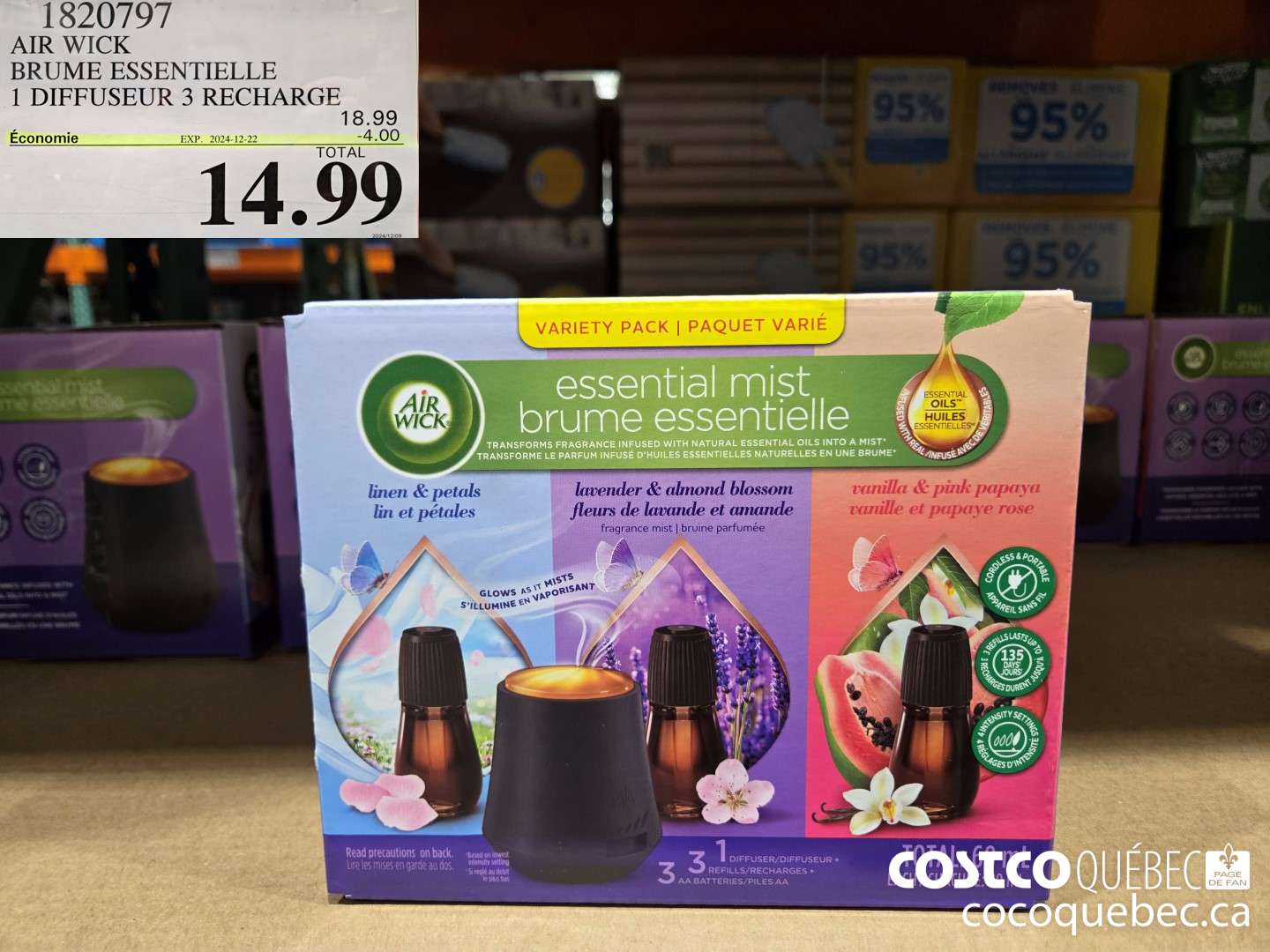 13820797 AIR WICK BRUME ESSENTIELLE DIFFUSEUR 3 RECHARGE  ($4.00 INSTANT SAVINGS EXPIRES ON 2024-12-22) $14.99