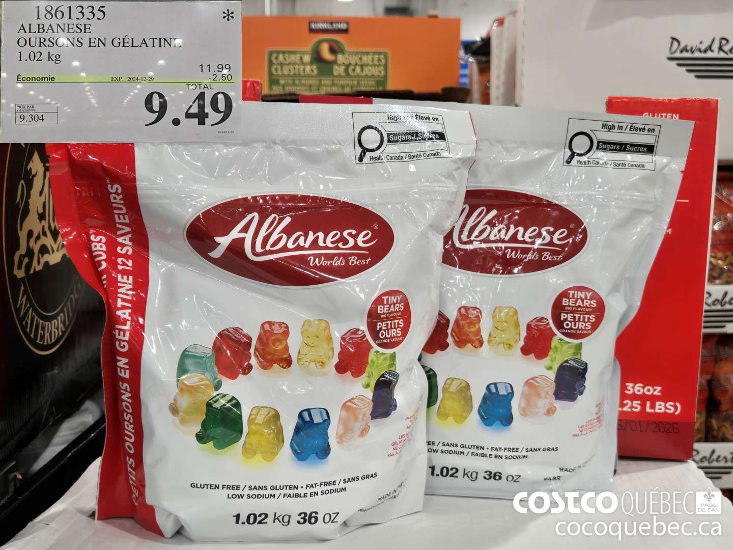 1861335 ALBANESE OURSONS EN GELATINE 1.02 kg  ($2.50 INSTANT SAVINGS EXPIRES ON 2024-12-29) $9.49