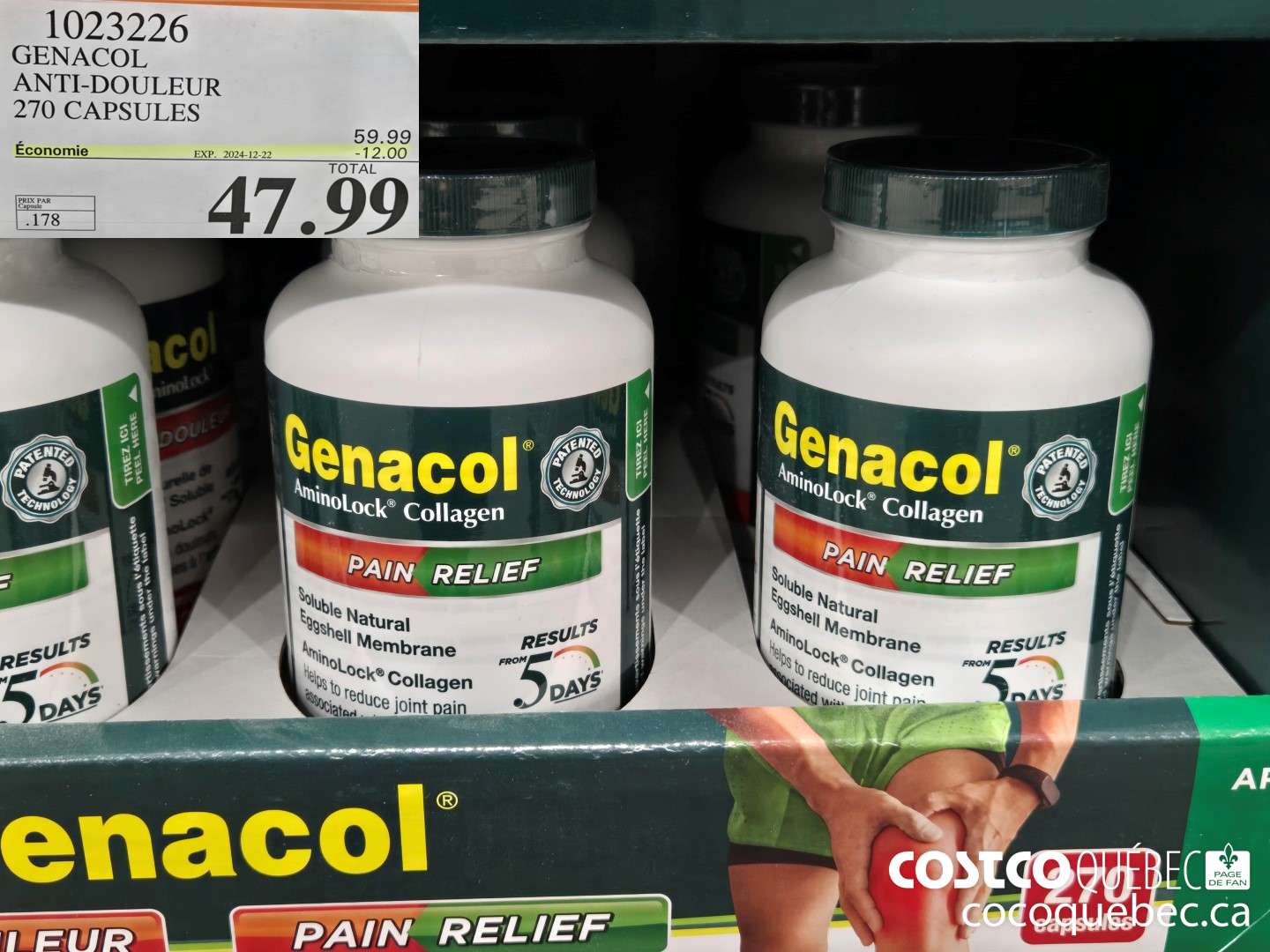 1023226 ANTI-DOULEUR 270 CAPSULES  ($12.00 INSTANT SAVINGS EXPIRES ON 2024-12-22) $47.99