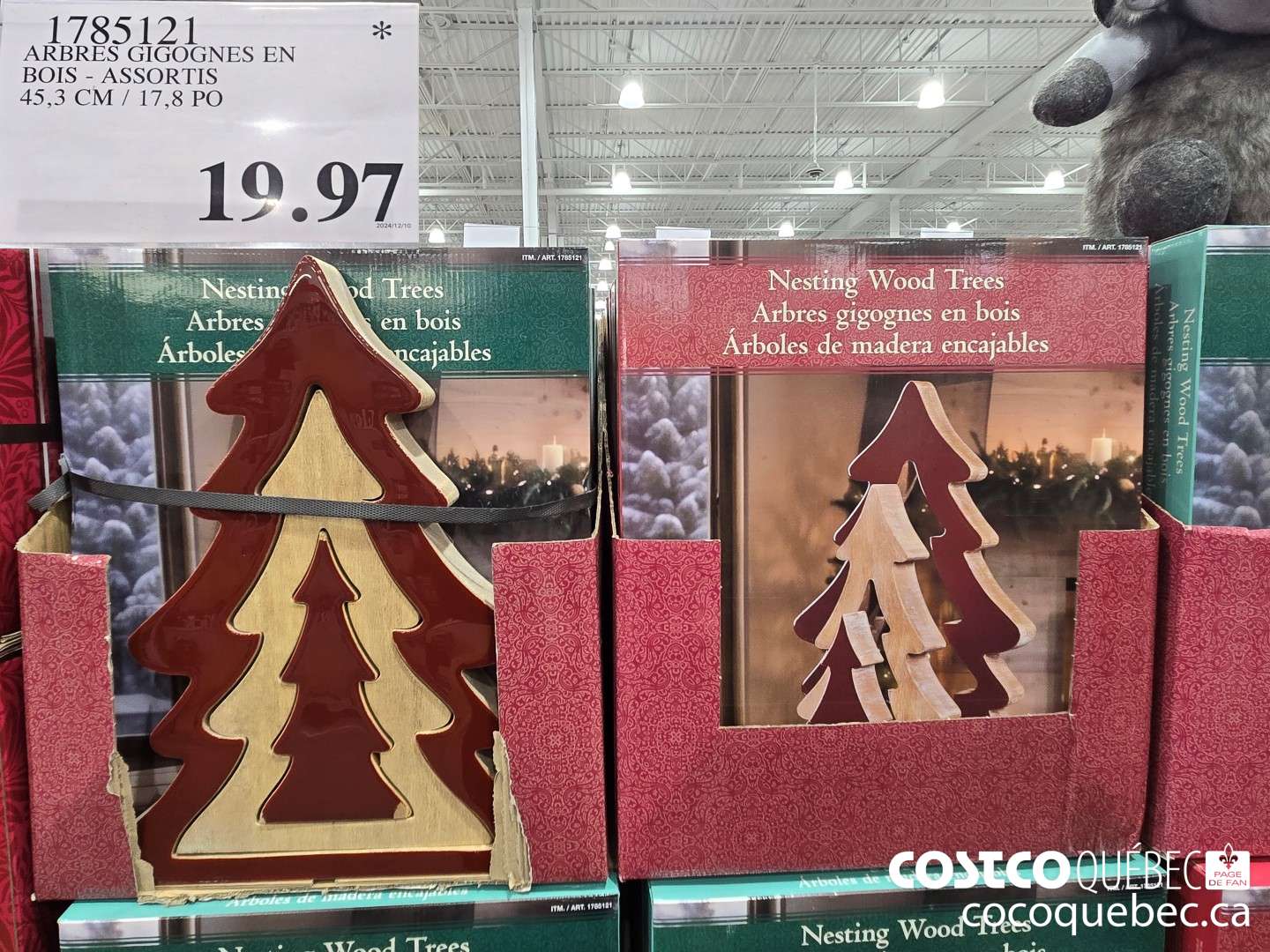 1785121 ARBRES GIGOGNES EN BOIS - ASSORTIS 45,3 CM / 17,8 PO  $19.97