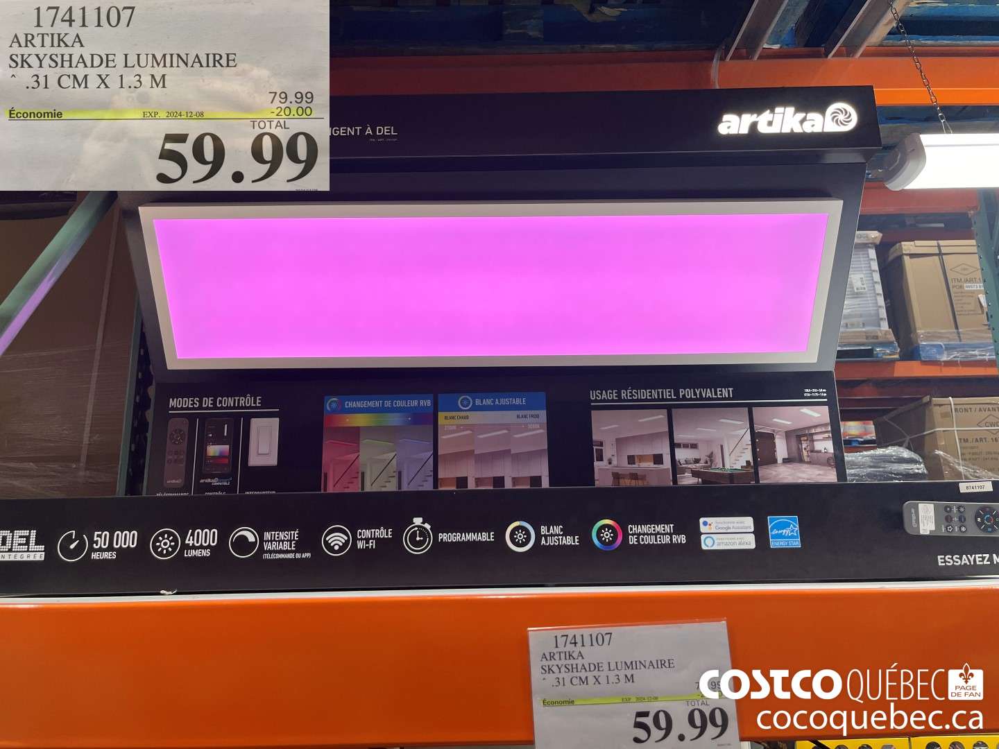 1741107 ARTIKA SKYSHADE LUMINAIRE  ($20.00 INSTANT SAVINGS EXPIRES ON 2024-12-08) $59.99