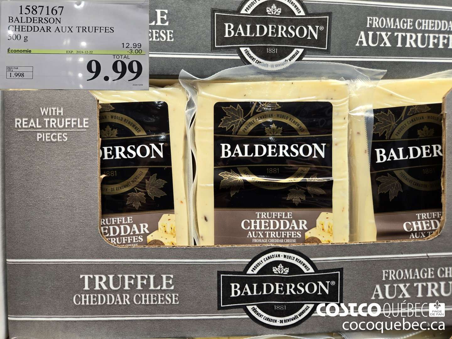 1587167 BALDERSON CHEDDAR AUX TRUFFLES  ($2.50 INSTANT SAVINGS EXPIRES ON 2024-12-22) $9.99