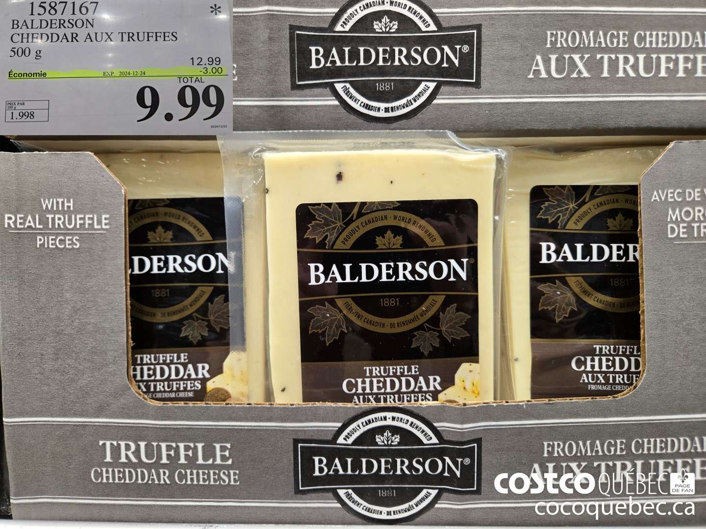 1587167 BALDERSON CHEDDAR AUX TRUFFLES  ($2.50 INSTANT SAVINGS EXPIRES ON 2024-12-24) $9.99