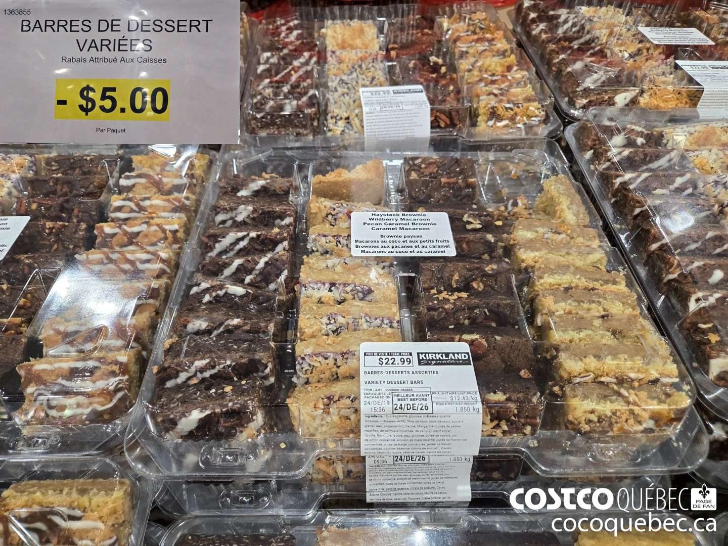 1363855 BARRES DE VESSERT VARIEES  ($5.00 INSTANT SAVINGS)