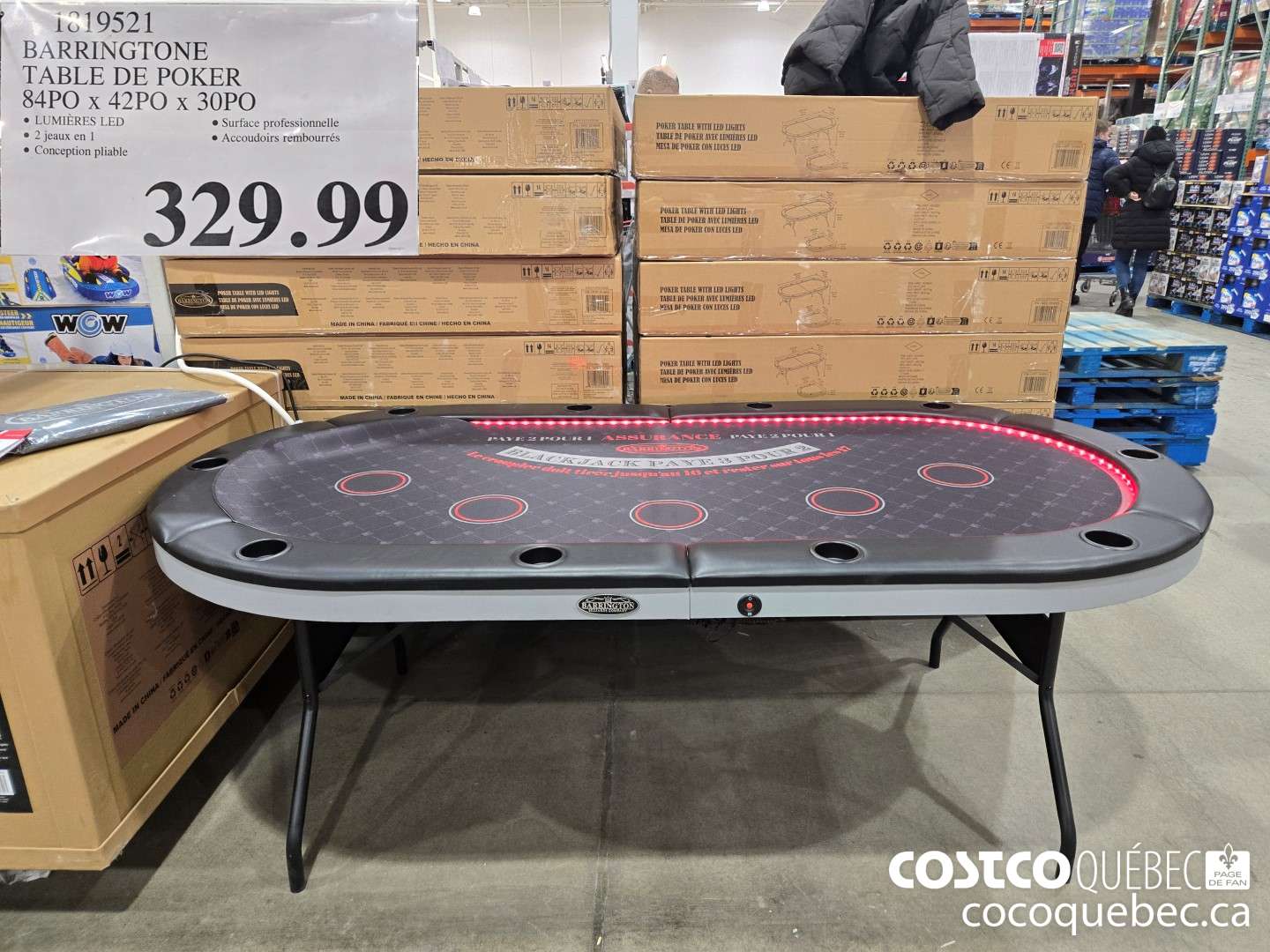 1819521 BARRINGTONE TABLE DE POKER 84PO x 42P0O x 30PO  $329.99